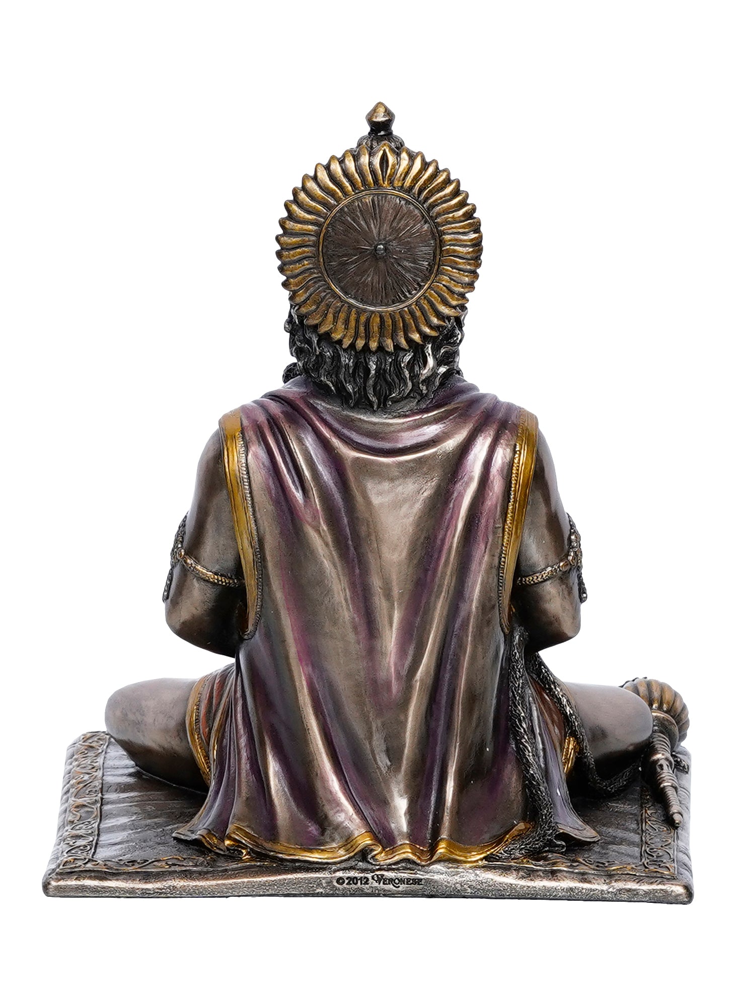 Brown Polyresin and Bronze Meditating Lord Hanuman Idol 5
