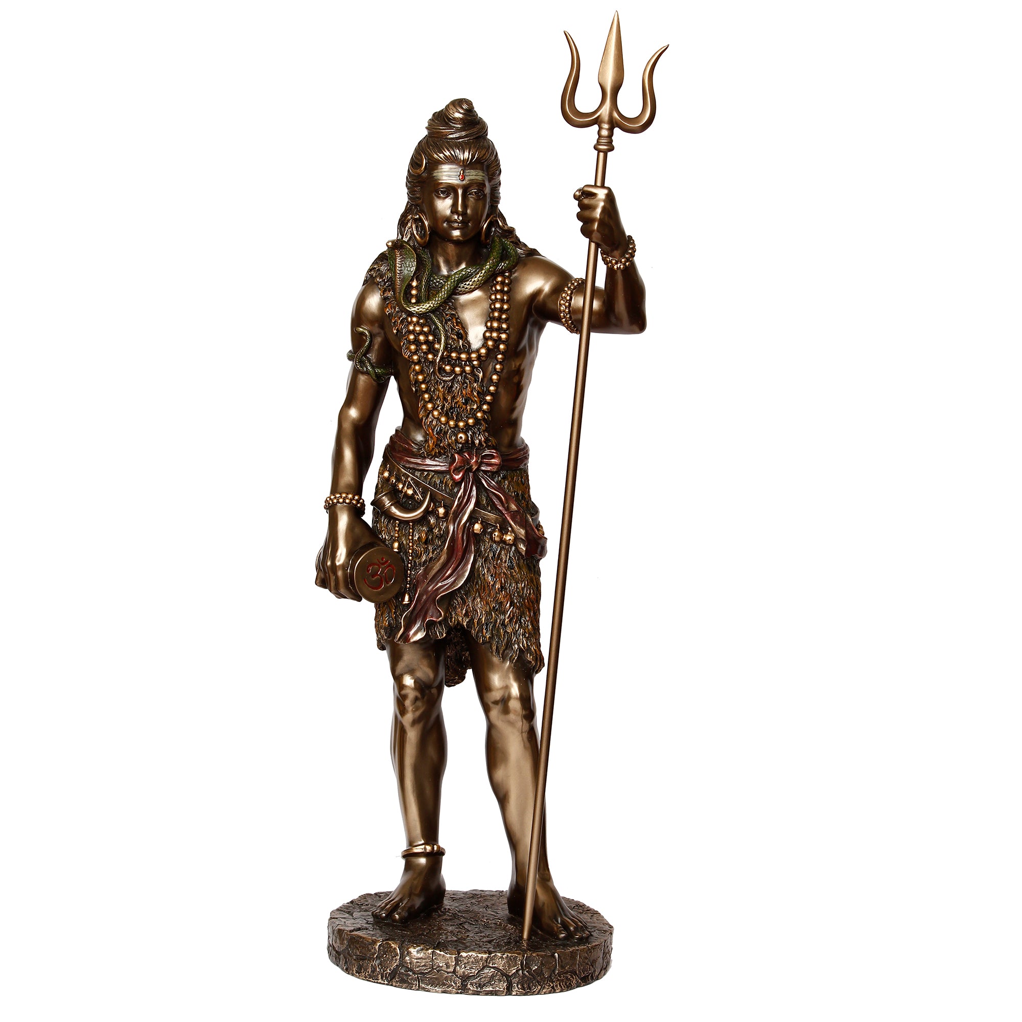 Bronze and Polyresin Standing Lord shiva statue with trishul and damru in Hand 2