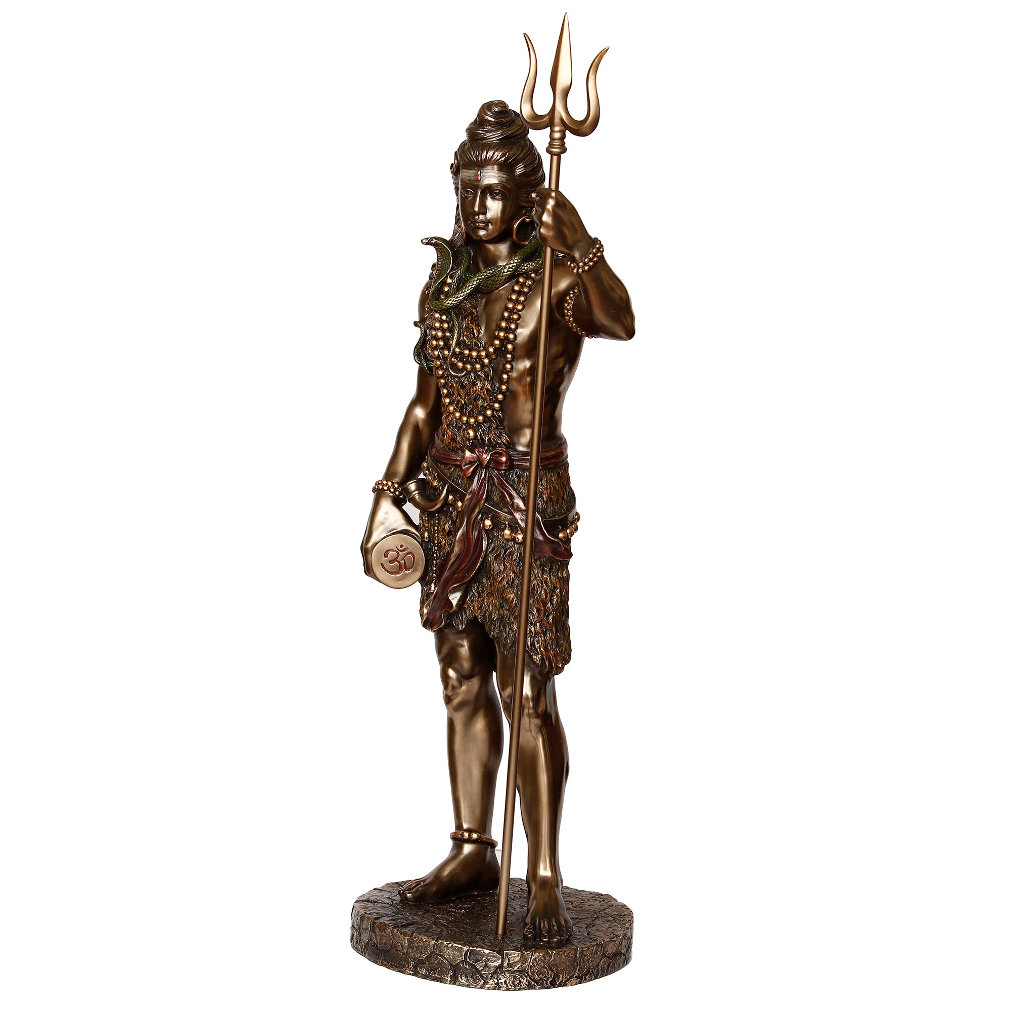 Bronze and Polyresin Standing Lord shiva statue with trishul and damru in Hand 4
