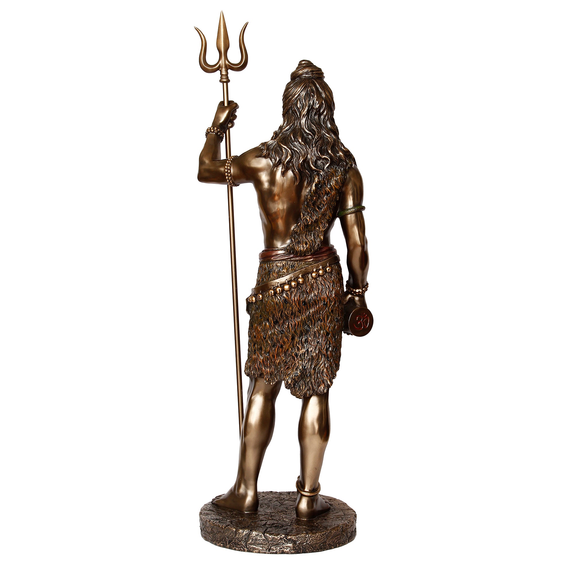Bronze and Polyresin Standing Lord shiva statue with trishul and damru in Hand 6