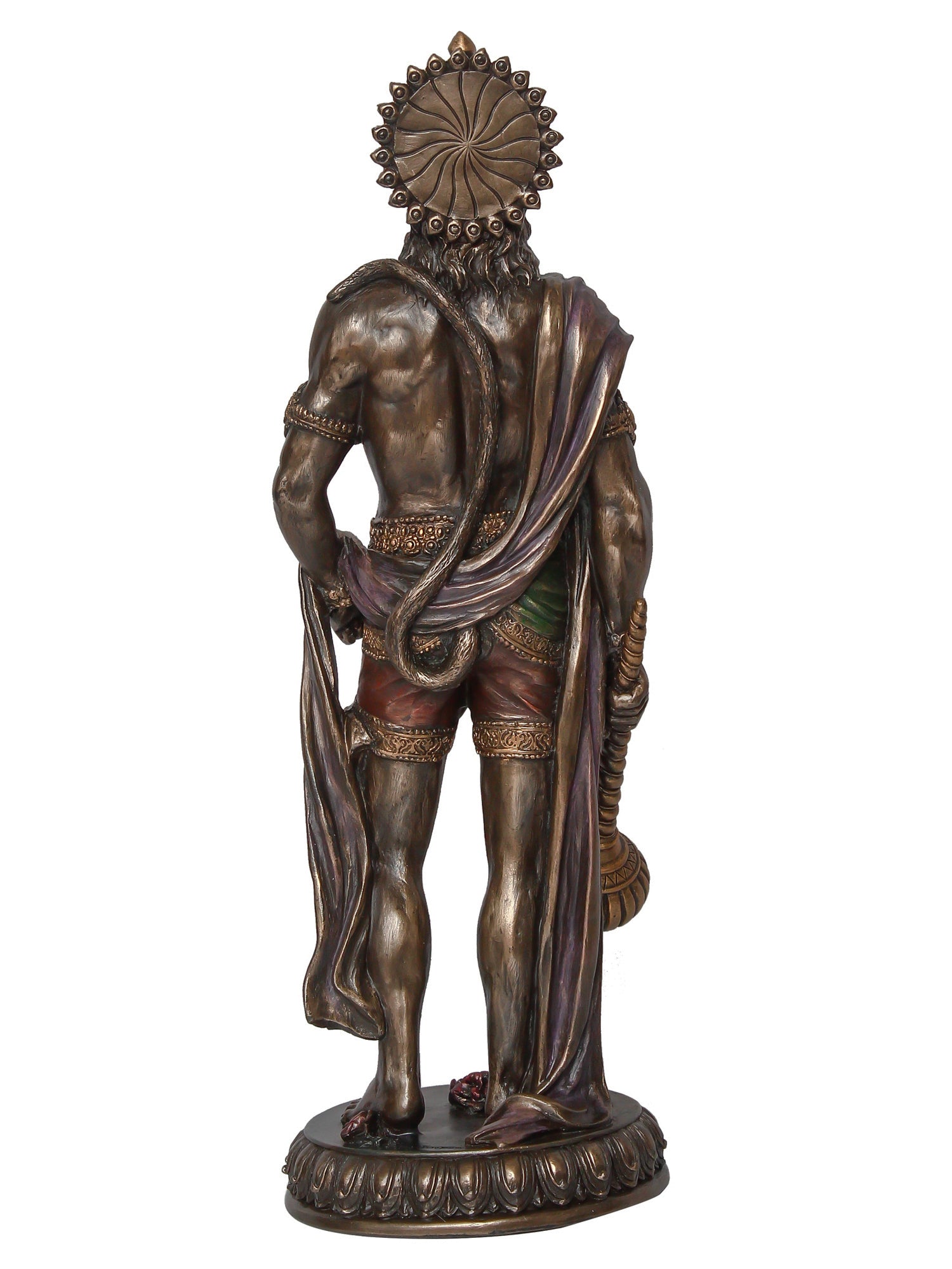 Brown Polyresin and Bronze Standing Lord Hanuman Idol with Gada/Mace 5