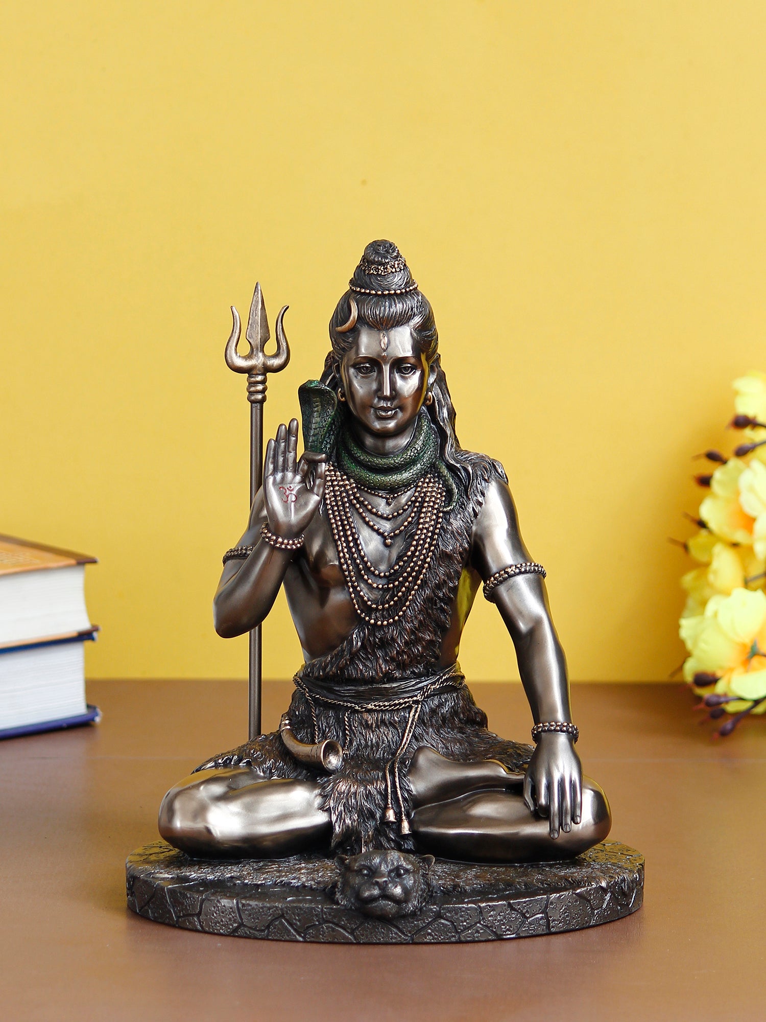 Polyresin and Bronze Decorative Blessing Lord Shiva statue