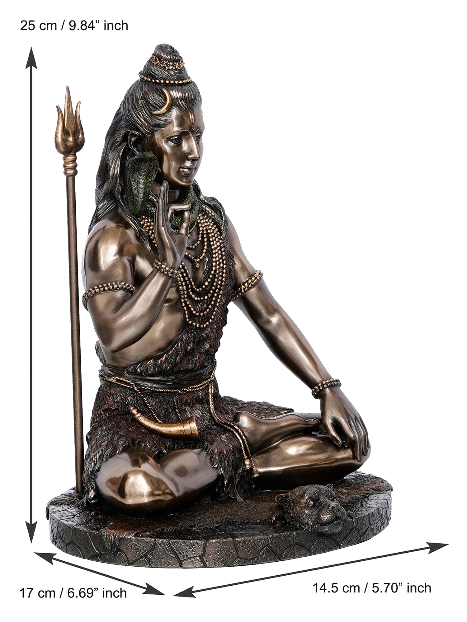 Polyresin and Bronze Decorative Blessing Lord Shiva statue 3