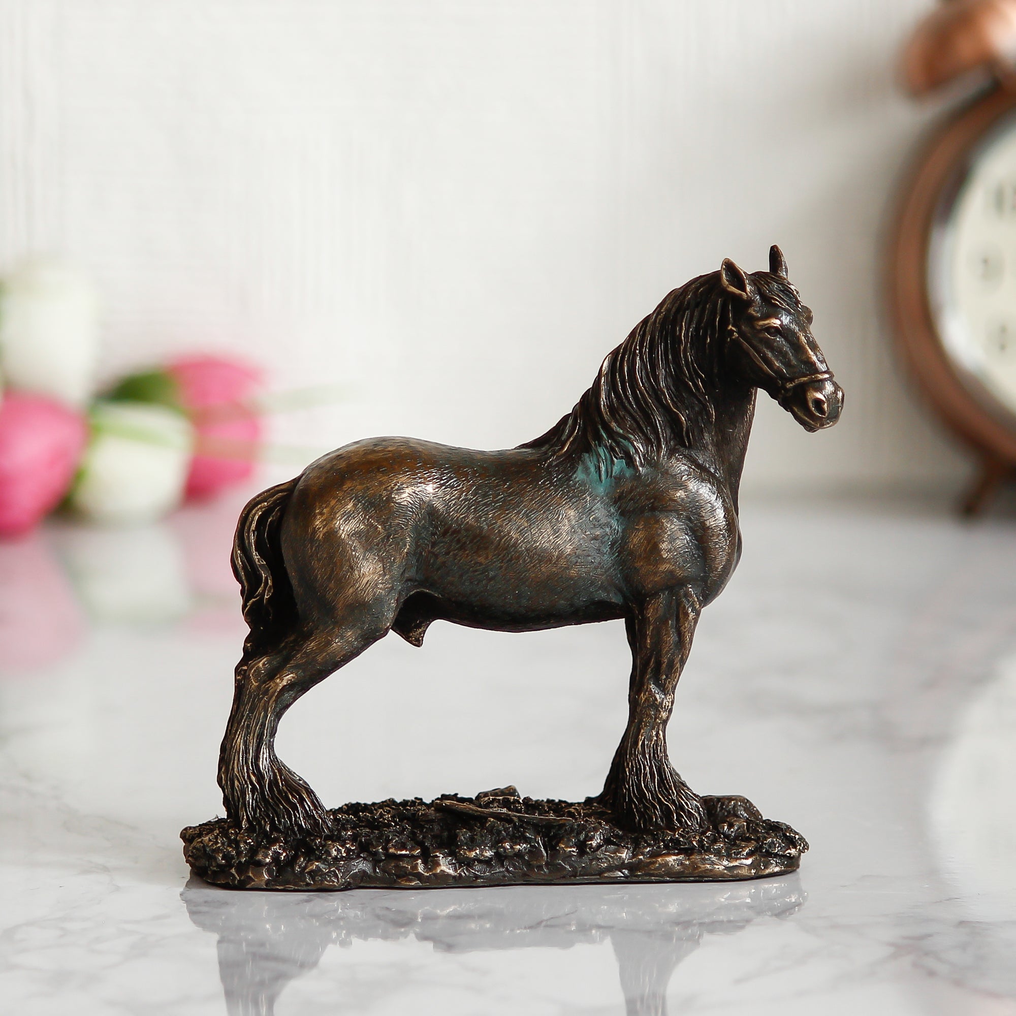Brown and Copper Polyresin Horse Statue Decorative Animal Figurine Showpiece 1