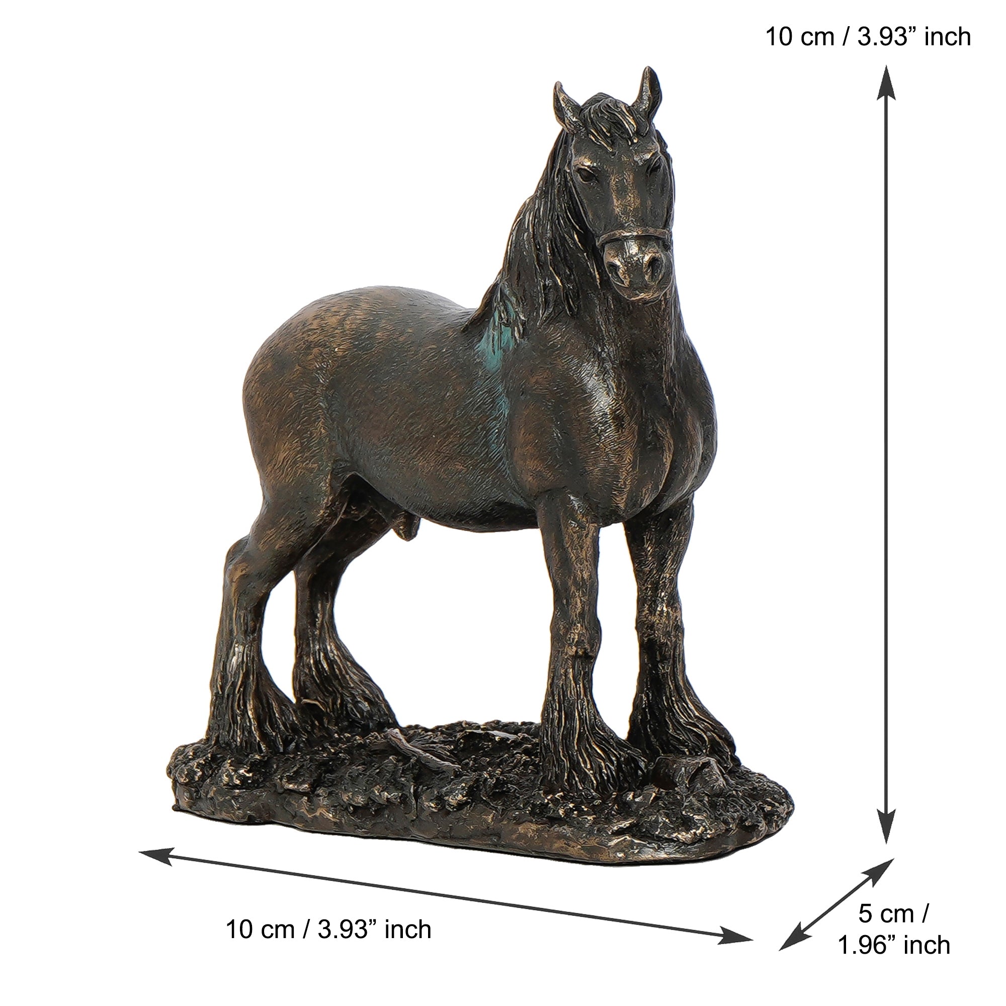 Brown and Copper Polyresin Horse Statue Decorative Animal Figurine Showpiece 3