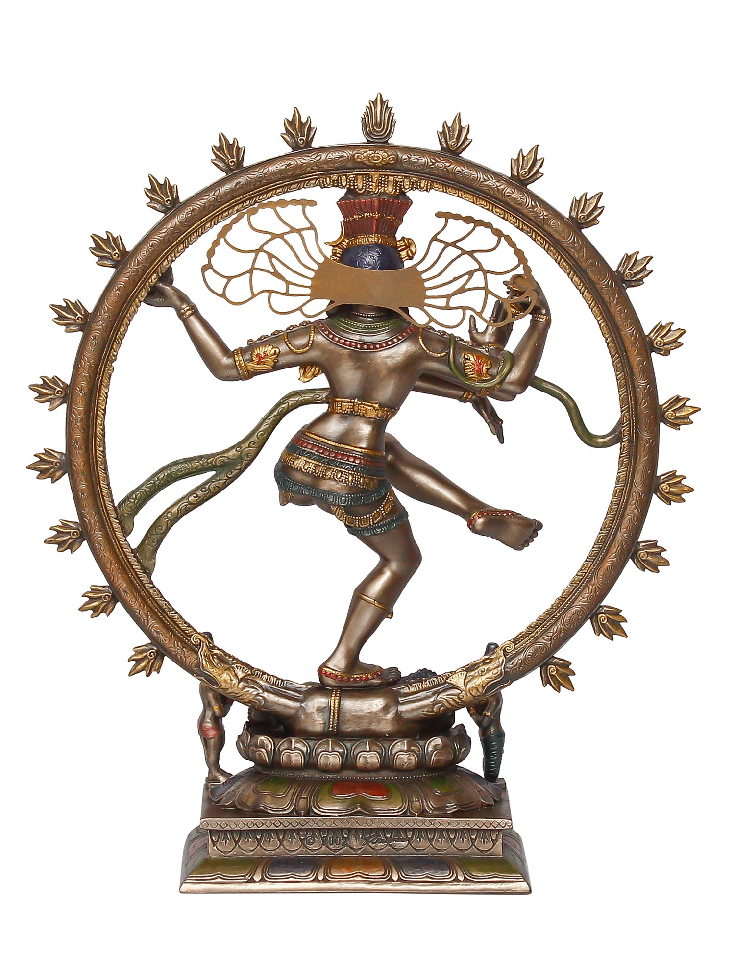 Brown Polyresin and Bronze Dancing Nataraja Statue 5