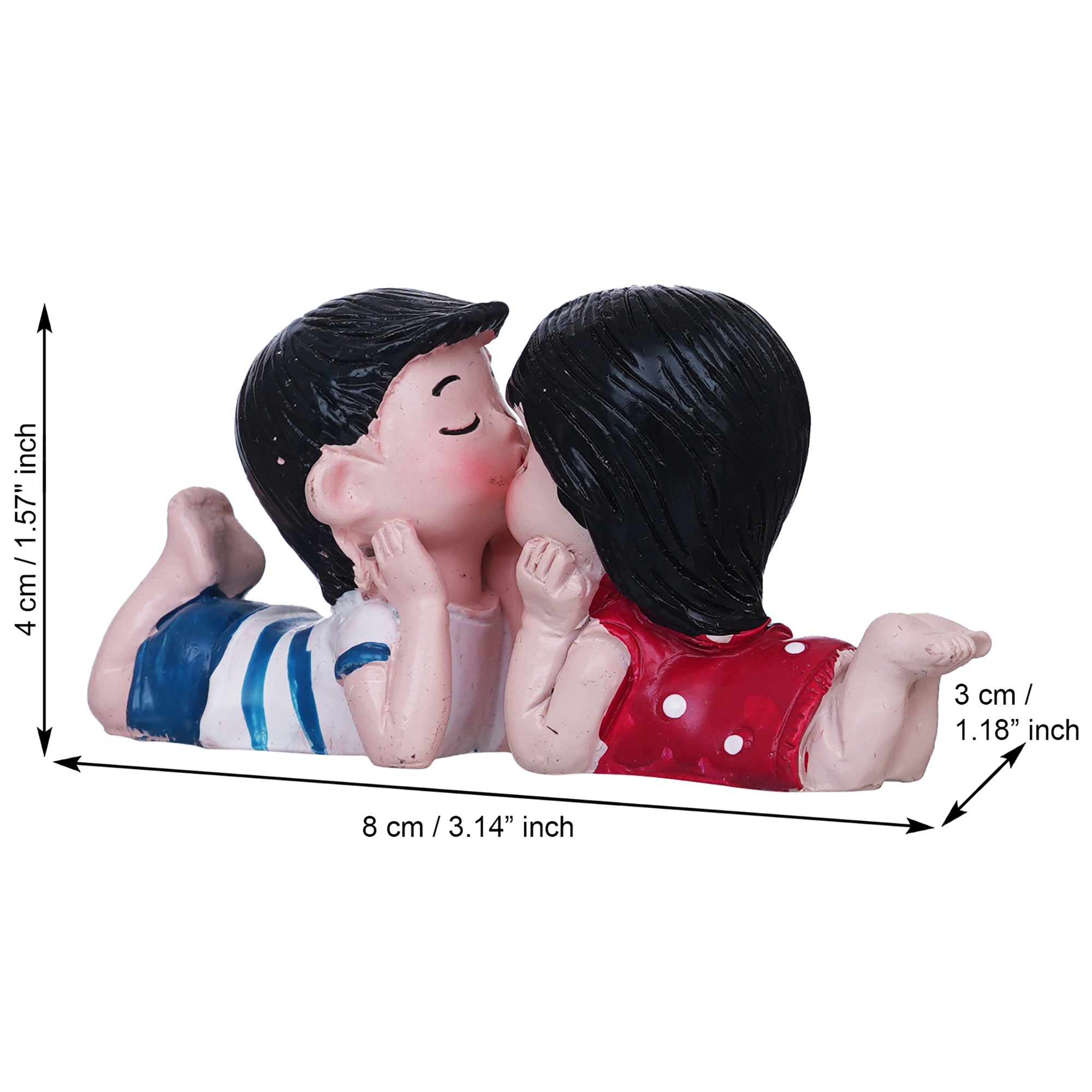 eCraftIndia Set of 2 Romantic Kissing Couple Statues Decorative Showpieces 3