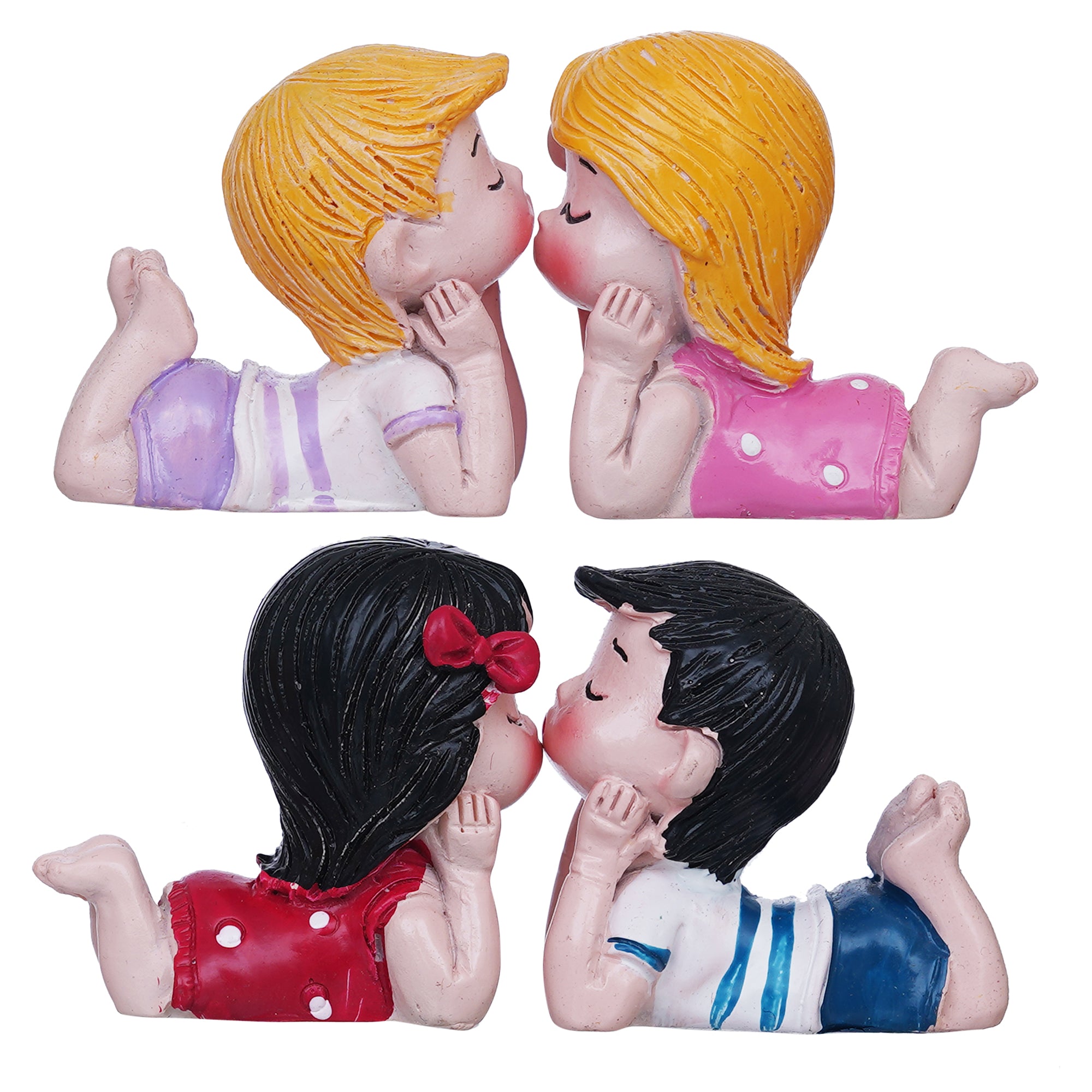 eCraftIndia Set of 2 Romantic Kissing Couple Statues Decorative Showpieces 6