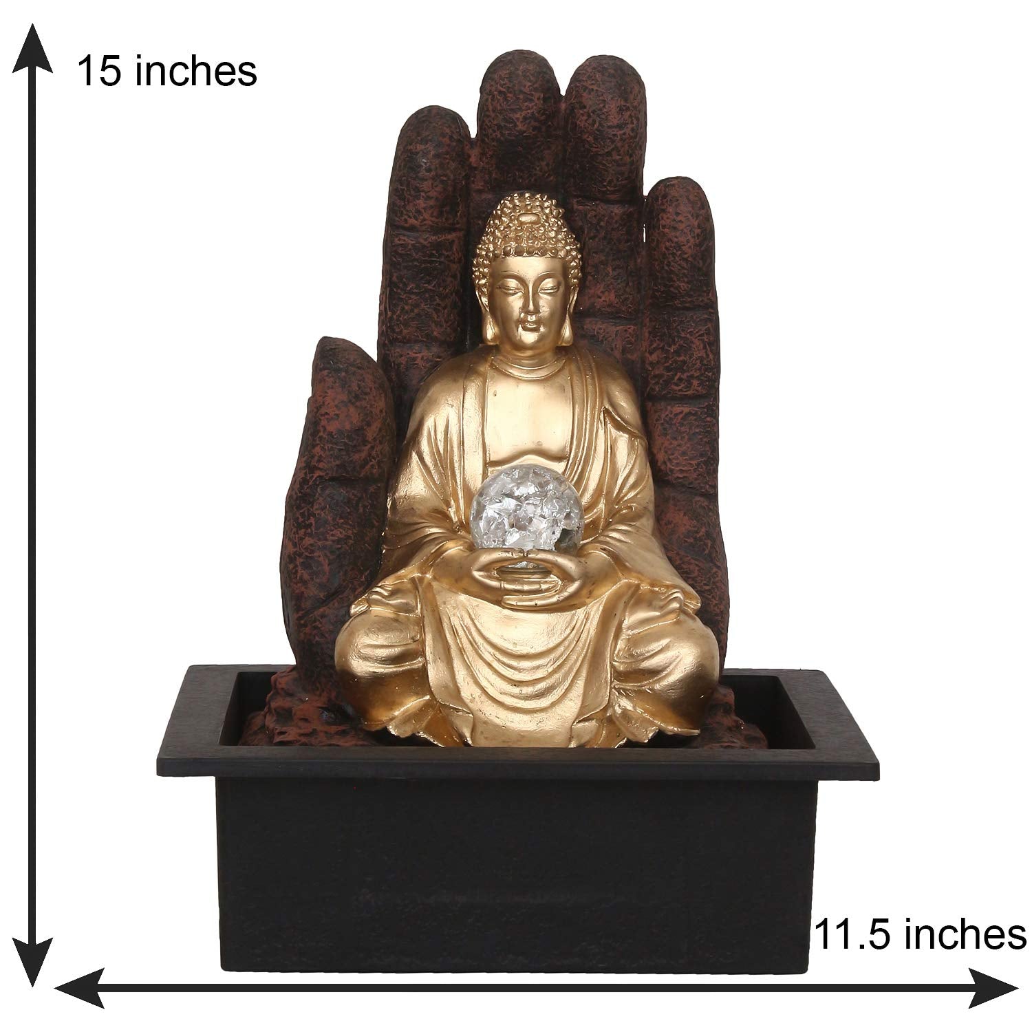 Beautiful Golden Meditating Buddha Water Fountain 2
