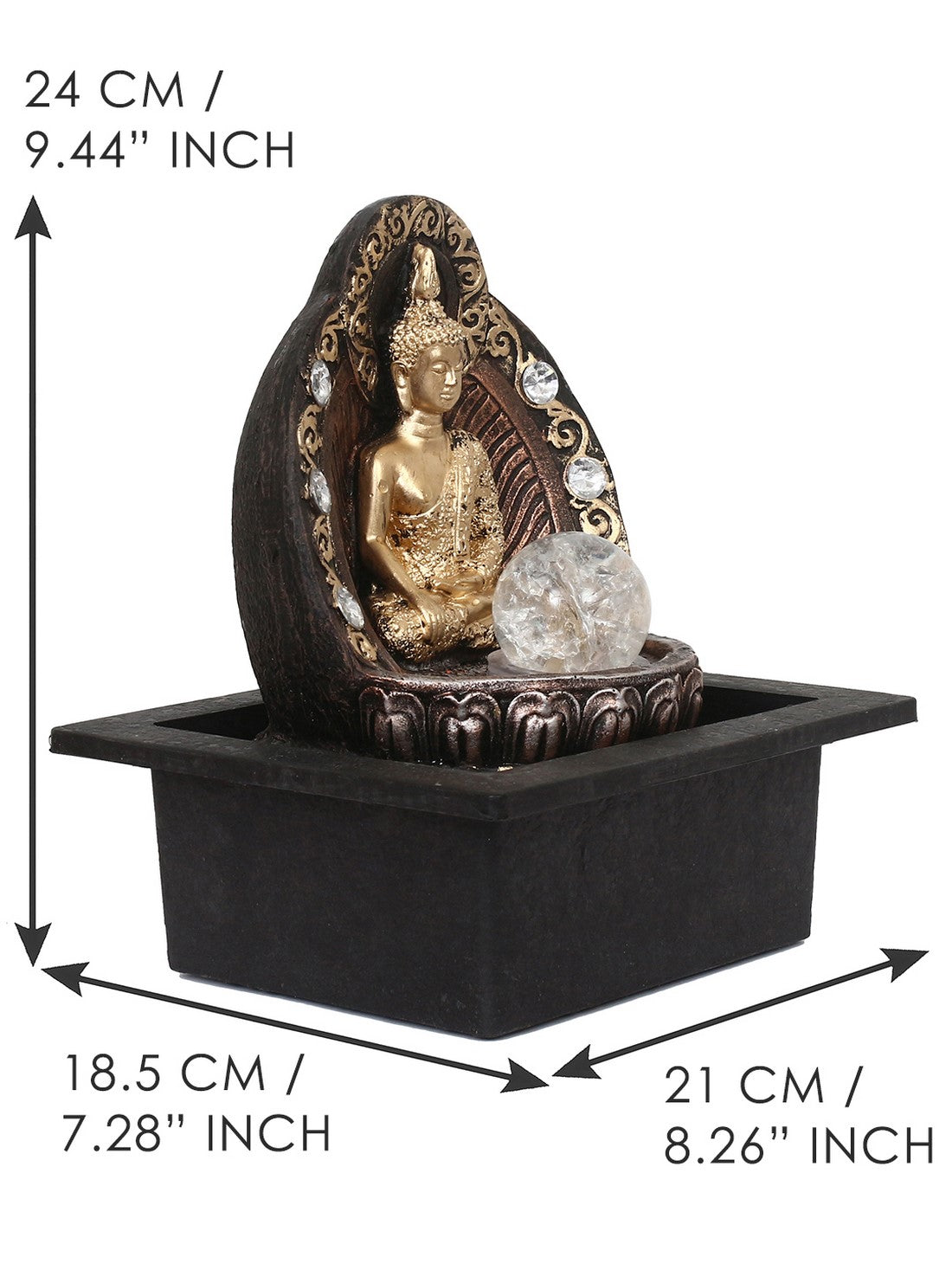 Decorative Buddha with Crystal Water Fountain 2