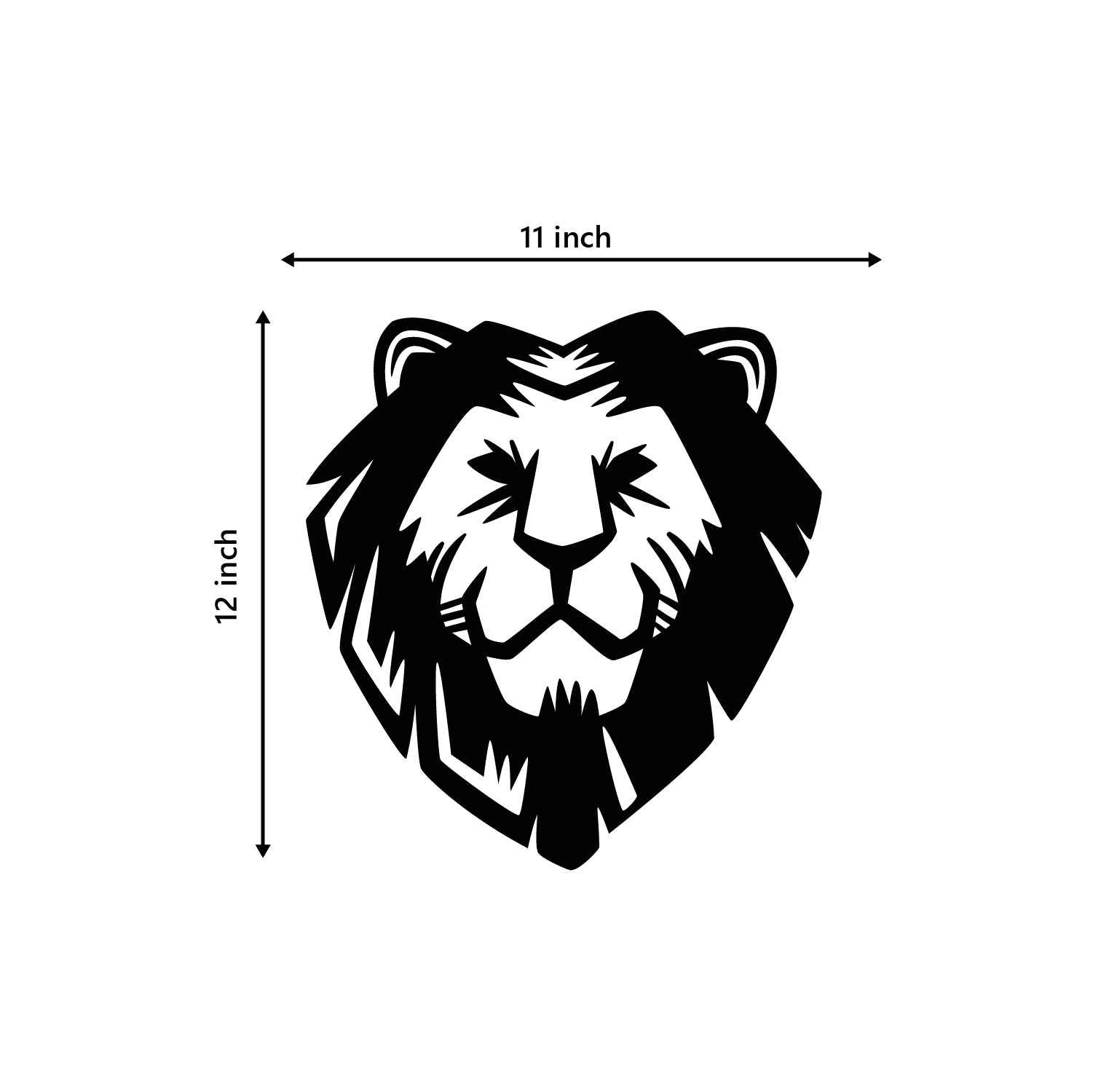 Lion Face Black Engineered Wood Wall Art Cutout, Ready To Hang Home Decor 2