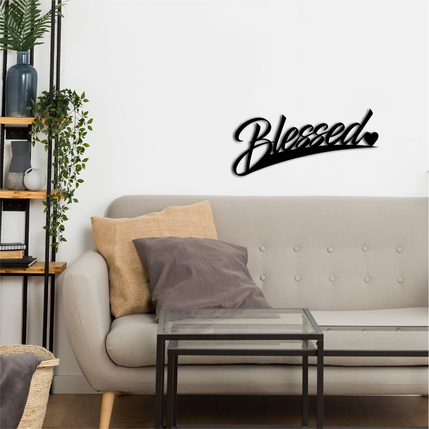 Blessed Black Engineered Wood Wall Art Cutout, Ready To Hang Home Decor 4
