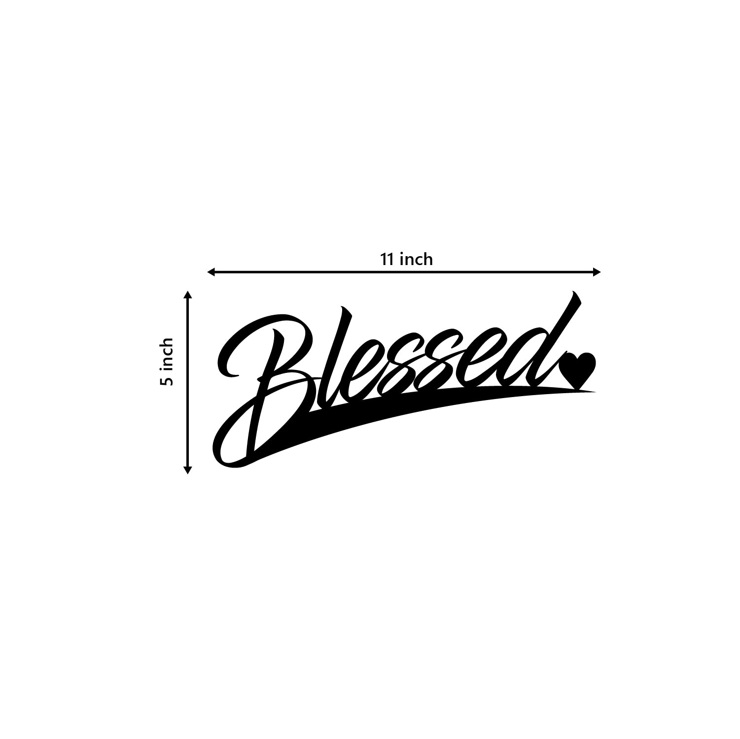 Blessed Black Engineered Wood Wall Art Cutout, Ready To Hang Home Decor 2