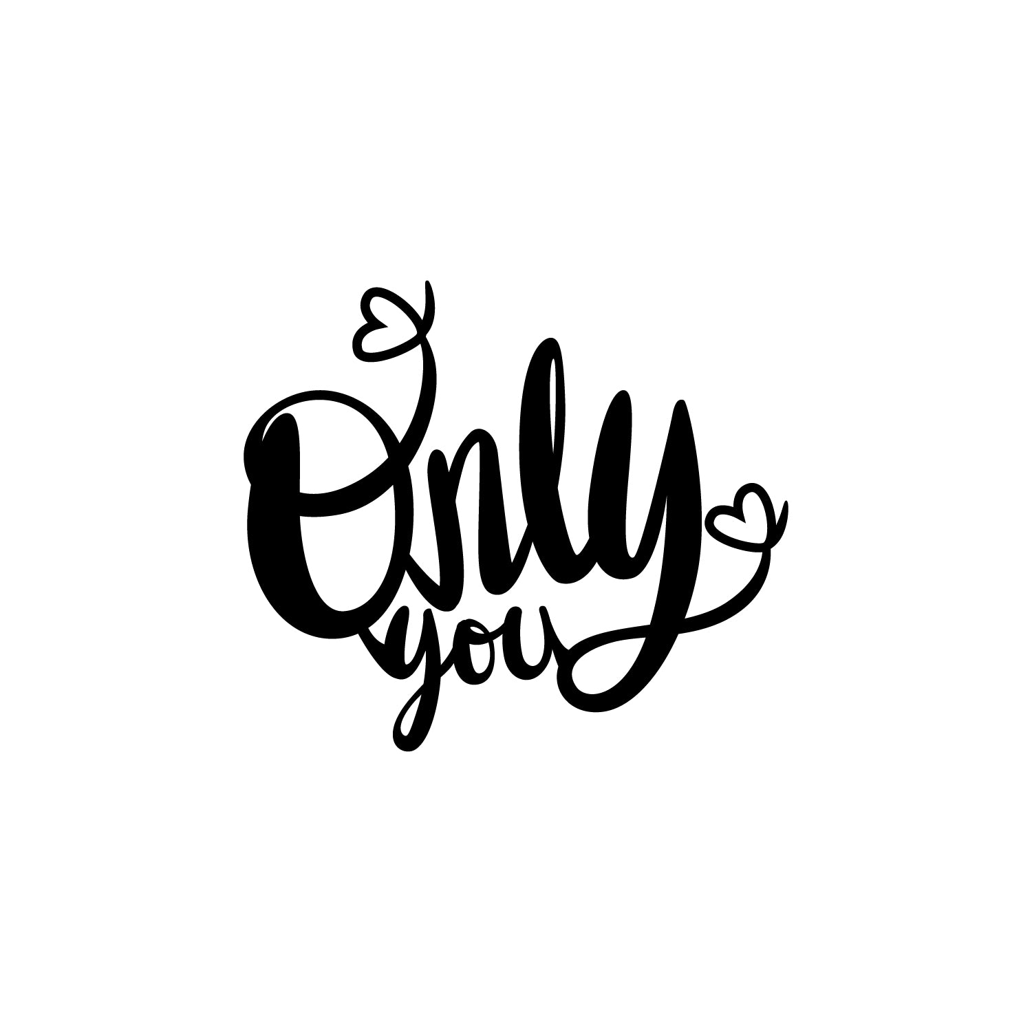"Only You" Love Theme Black Engineered Wood Wall Art Cutout, Ready to Hang Home Decor 2