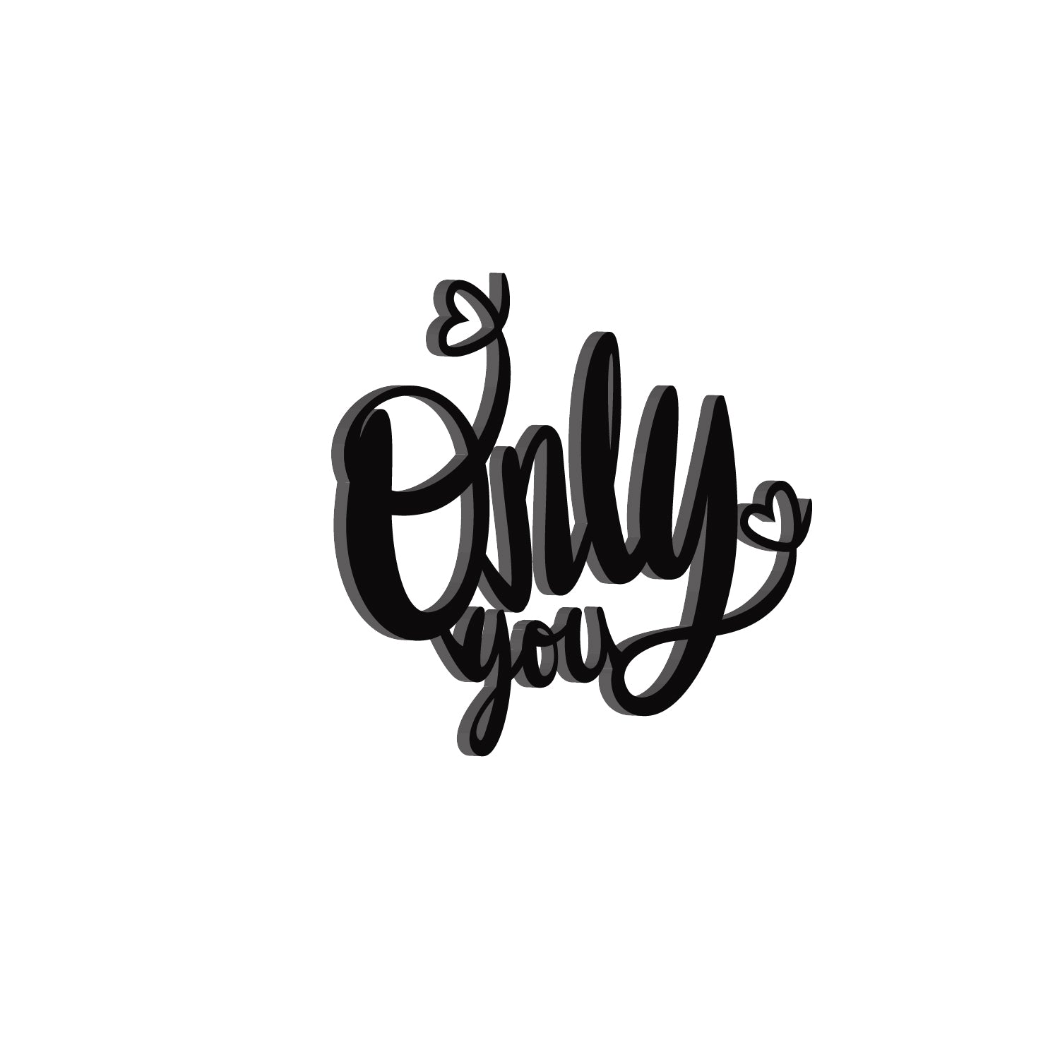 "Only You" Love Theme Black Engineered Wood Wall Art Cutout, Ready to Hang Home Decor 4