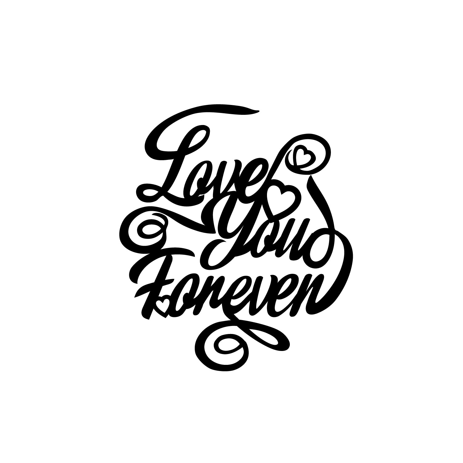 "Love You Forever" Valentine Theme Black Engineered Wood Wall Art Cutout, Ready to Hang Home Decor 2
