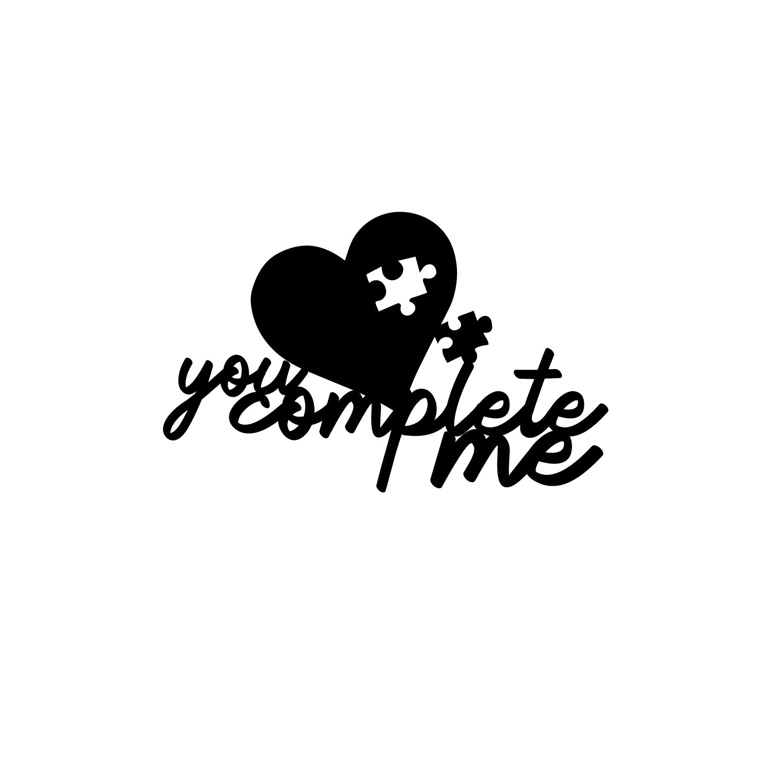 You Complete Me Love Theme Black Engineered Wood Wall Art Cutout, Ready To Hang Home Decor 2