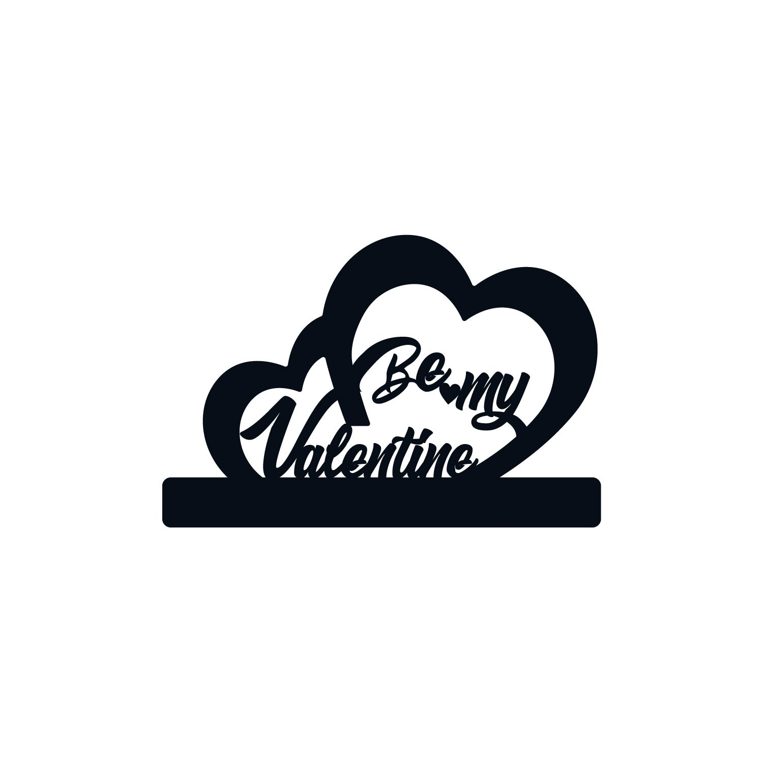 "Be My Valentine" Black Engineered Wood Wall Art Cutout, Ready to Hang Home Decor 2