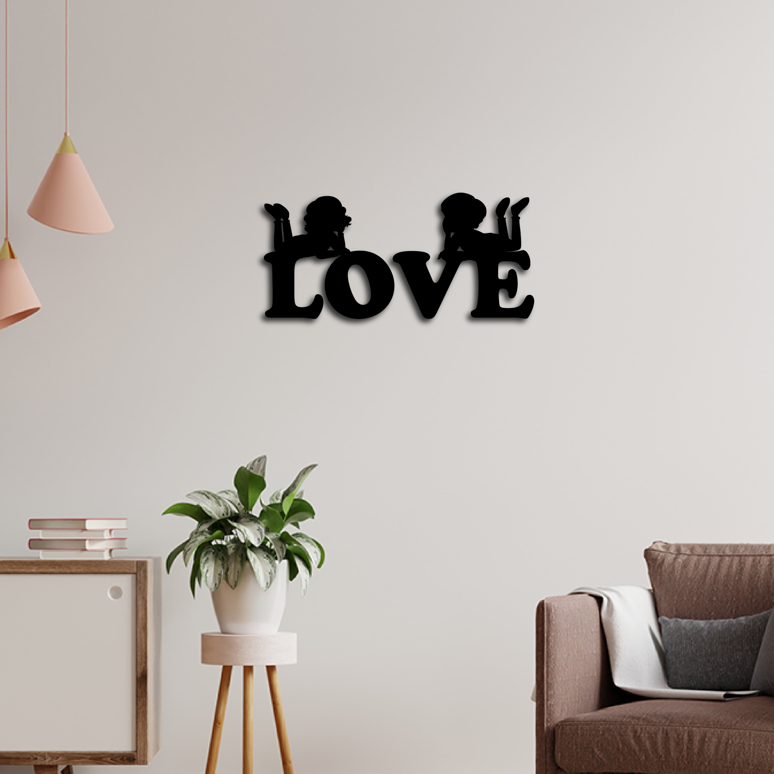 Love Black Engineered Wood Wall Art Cutout, Ready To Hang Home Decor 1