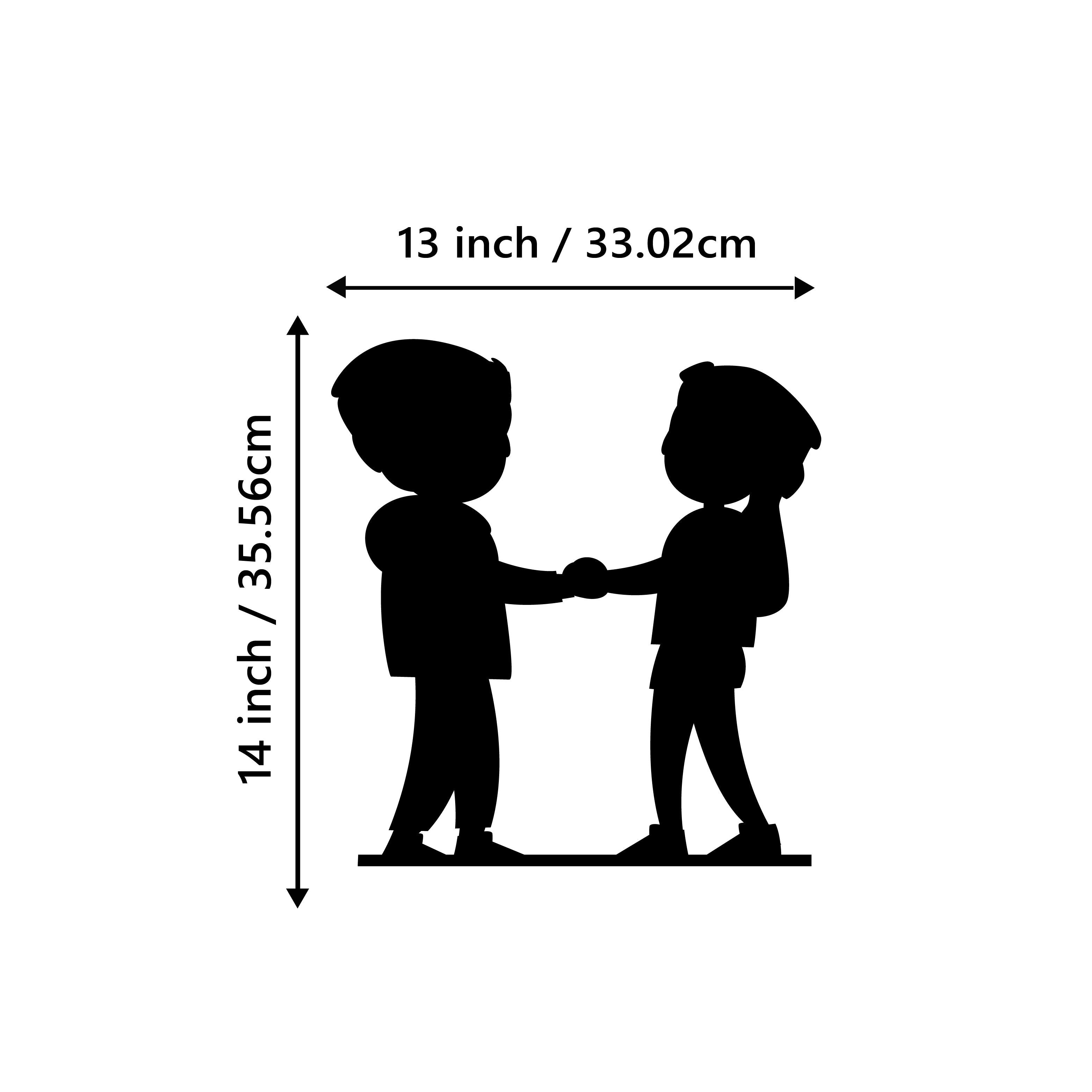 "Couple holding hands" Black Engineered Wood Wall Art Cutout, Ready to Hang Home Decor 3