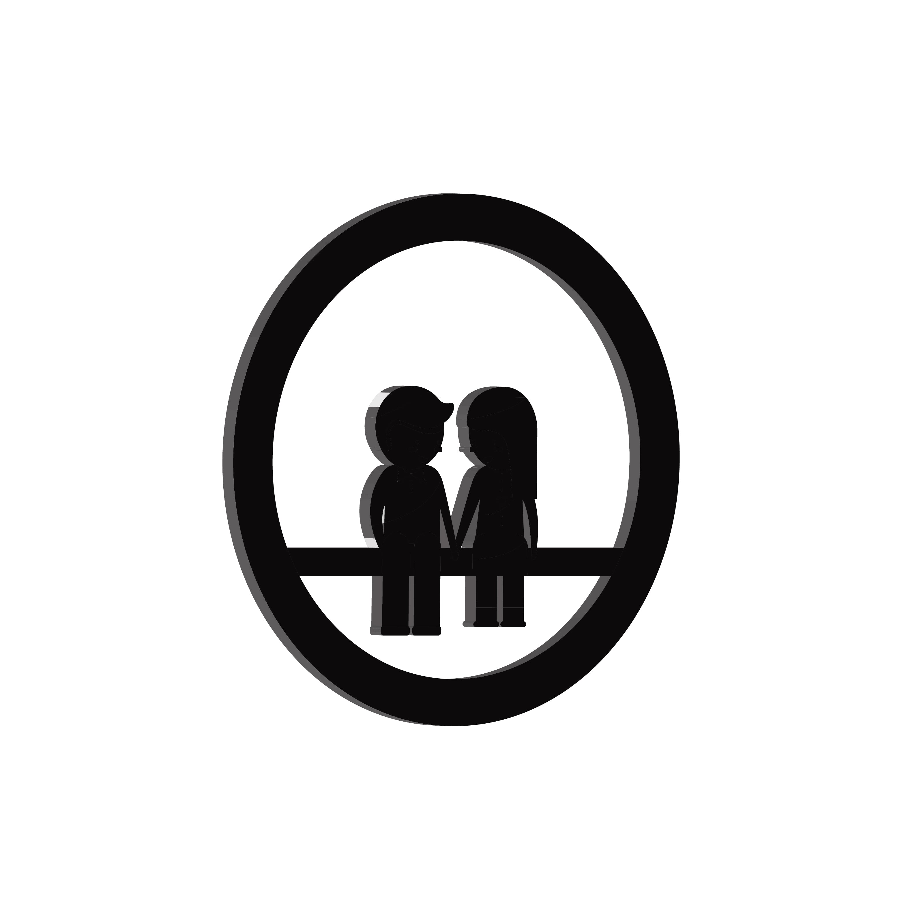 "Couple sitting on Bench" Black Engineered Wood Wall Art Cutout, Ready to Hang Home Decor 4