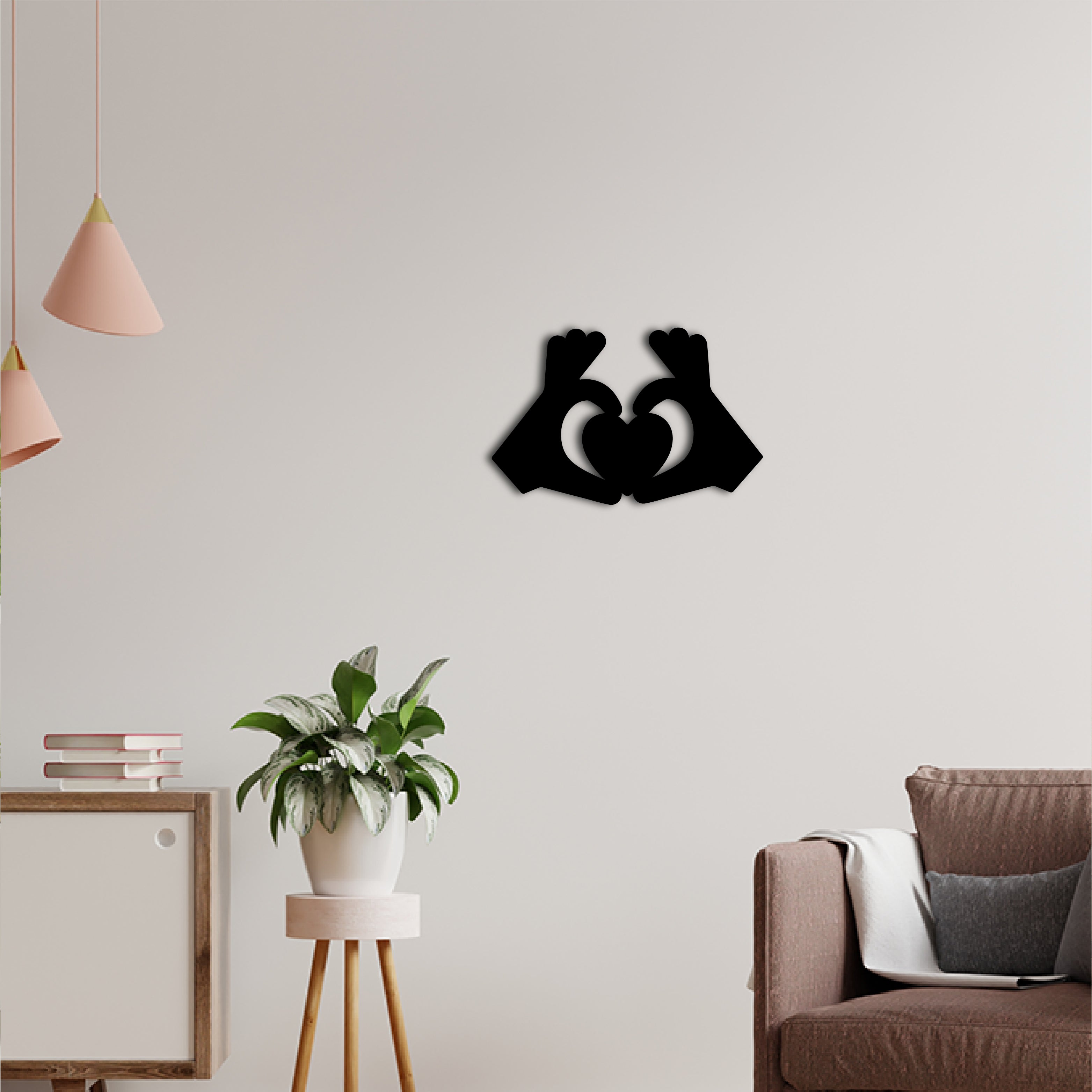 "Sign of Love" Black Engineered Wood Wall Art Cutout, Ready to Hang Home Decor 1