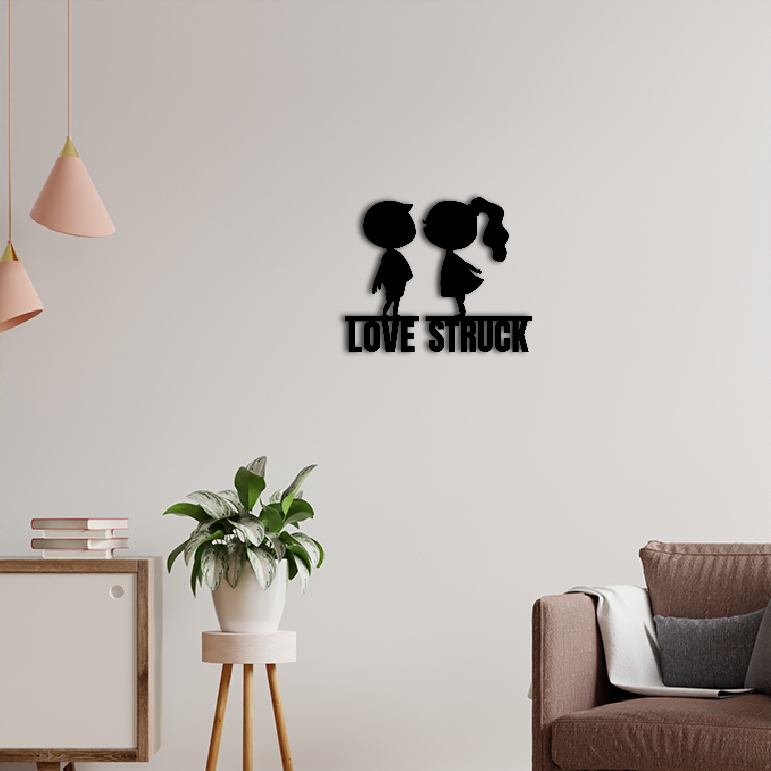 "Love Struck" Black Engineered Wood Wall Art Cutout, Ready to Hang Home Decor 1