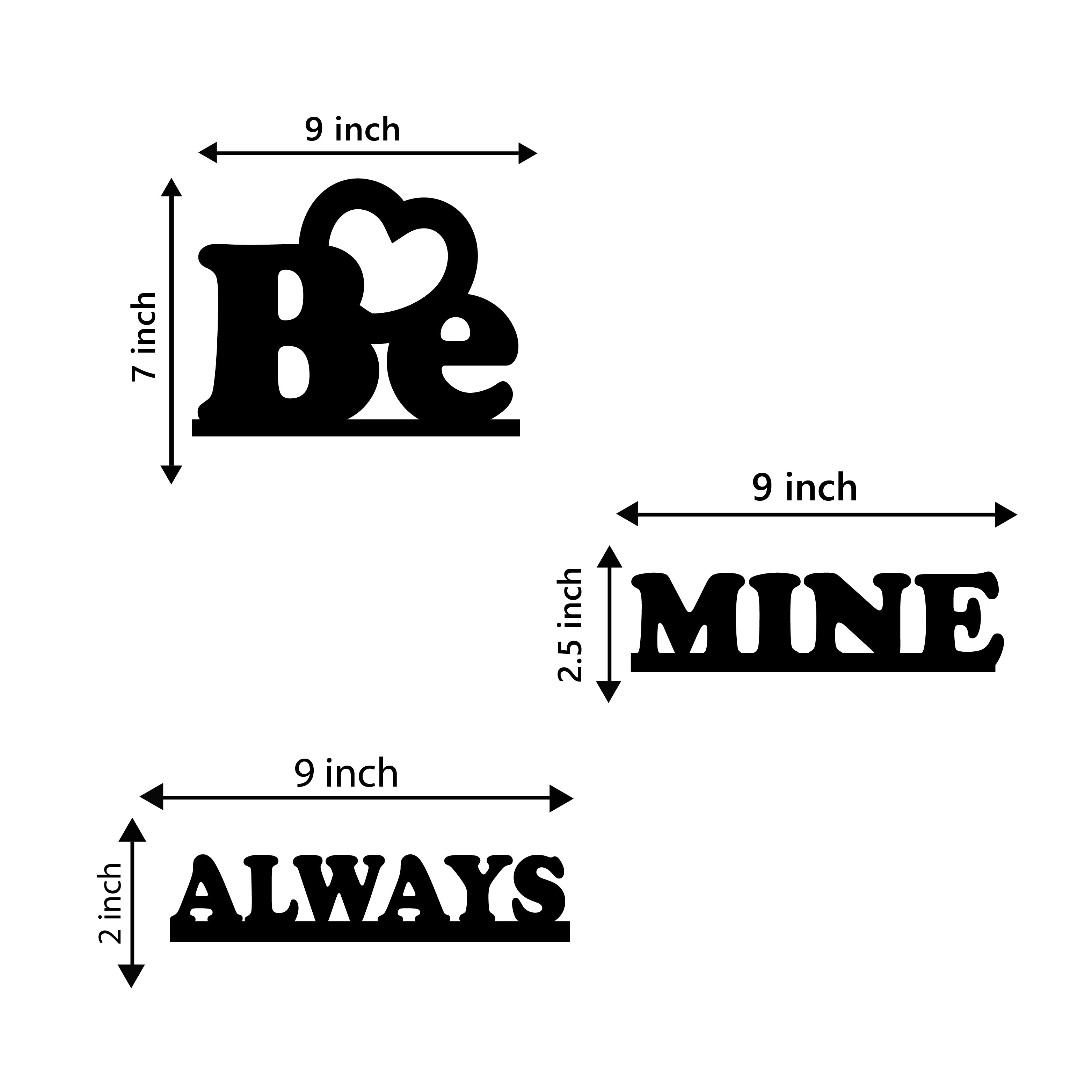 "Be Mine Always" Black Engineered Wood Wall Art Cutout, Ready to Hang Home Decor 3