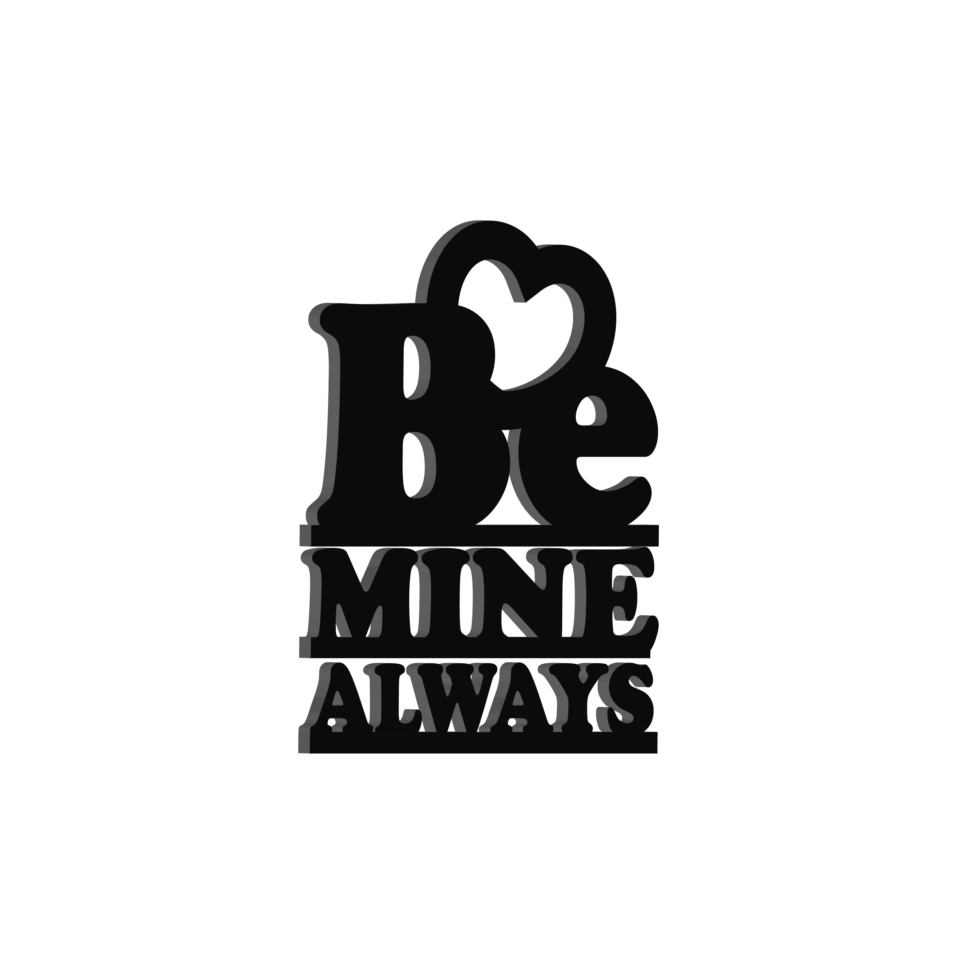 "Be Mine Always" Black Engineered Wood Wall Art Cutout, Ready to Hang Home Decor 4
