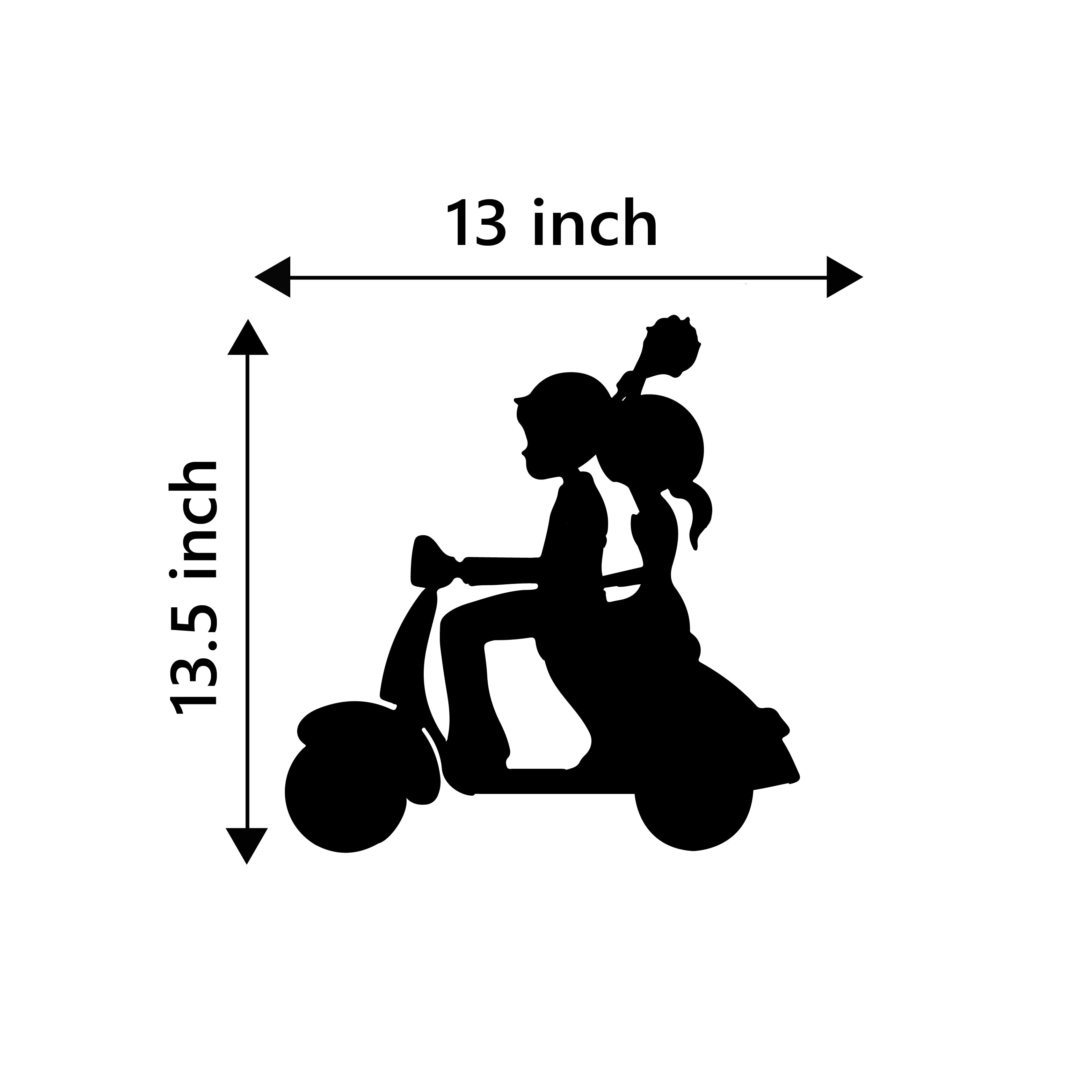 Couple On Scooter Black Engineered Wood Wall Art Cutout, Ready To Hang Home Decor 3