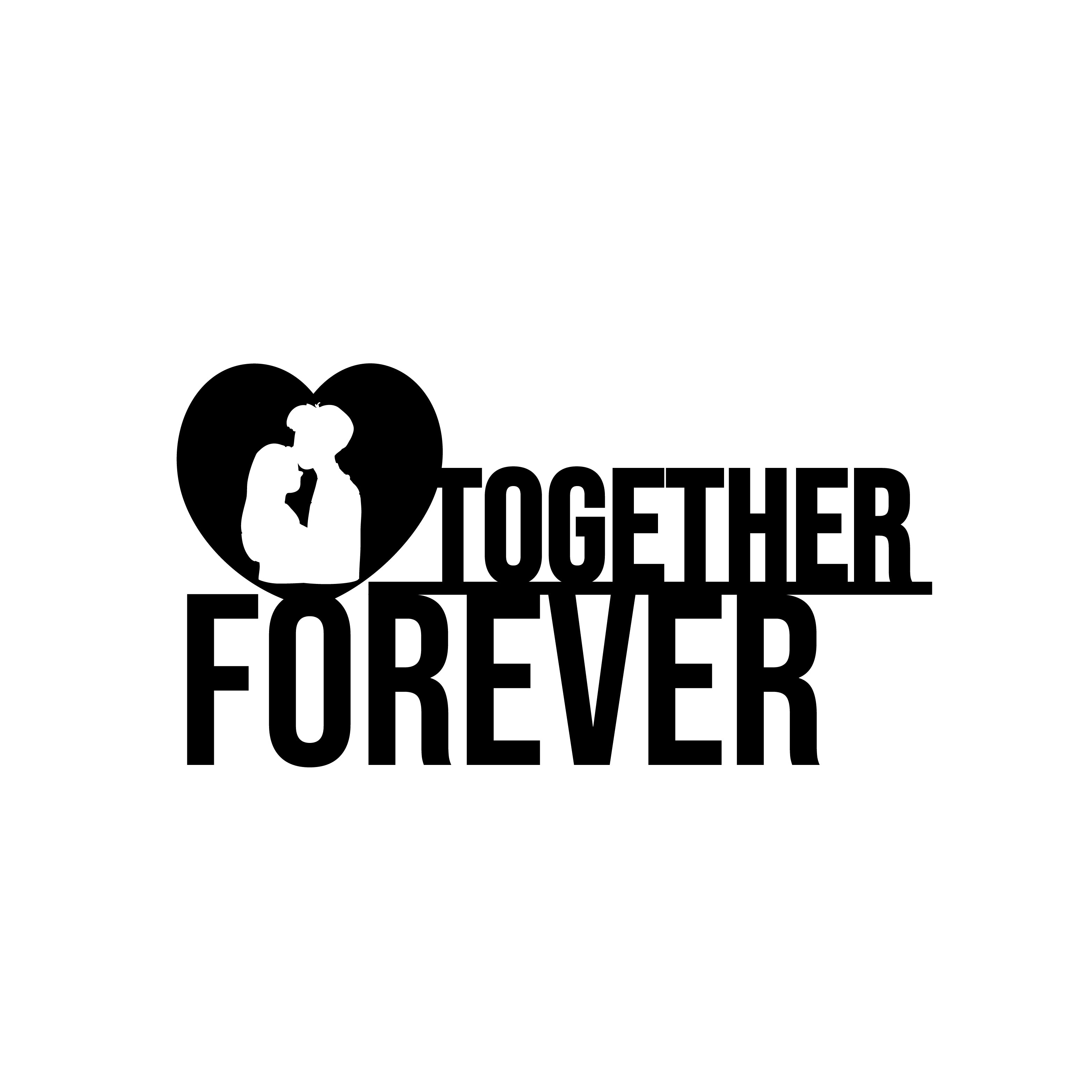 "Together Forever" Black Engineered Wood Wall Art Cutout, Ready to Hang Home Decor 2