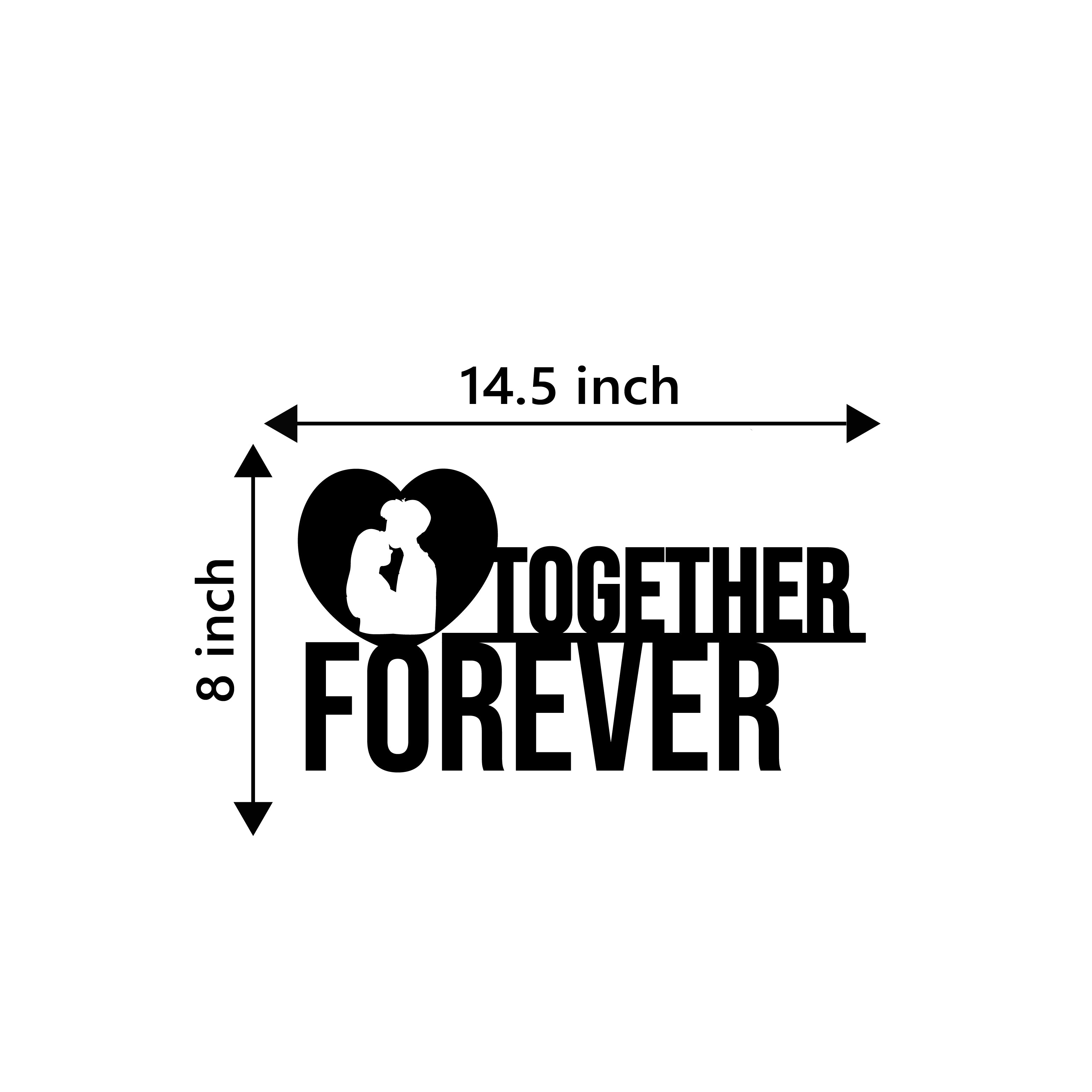 "Together Forever" Black Engineered Wood Wall Art Cutout, Ready to Hang Home Decor 3