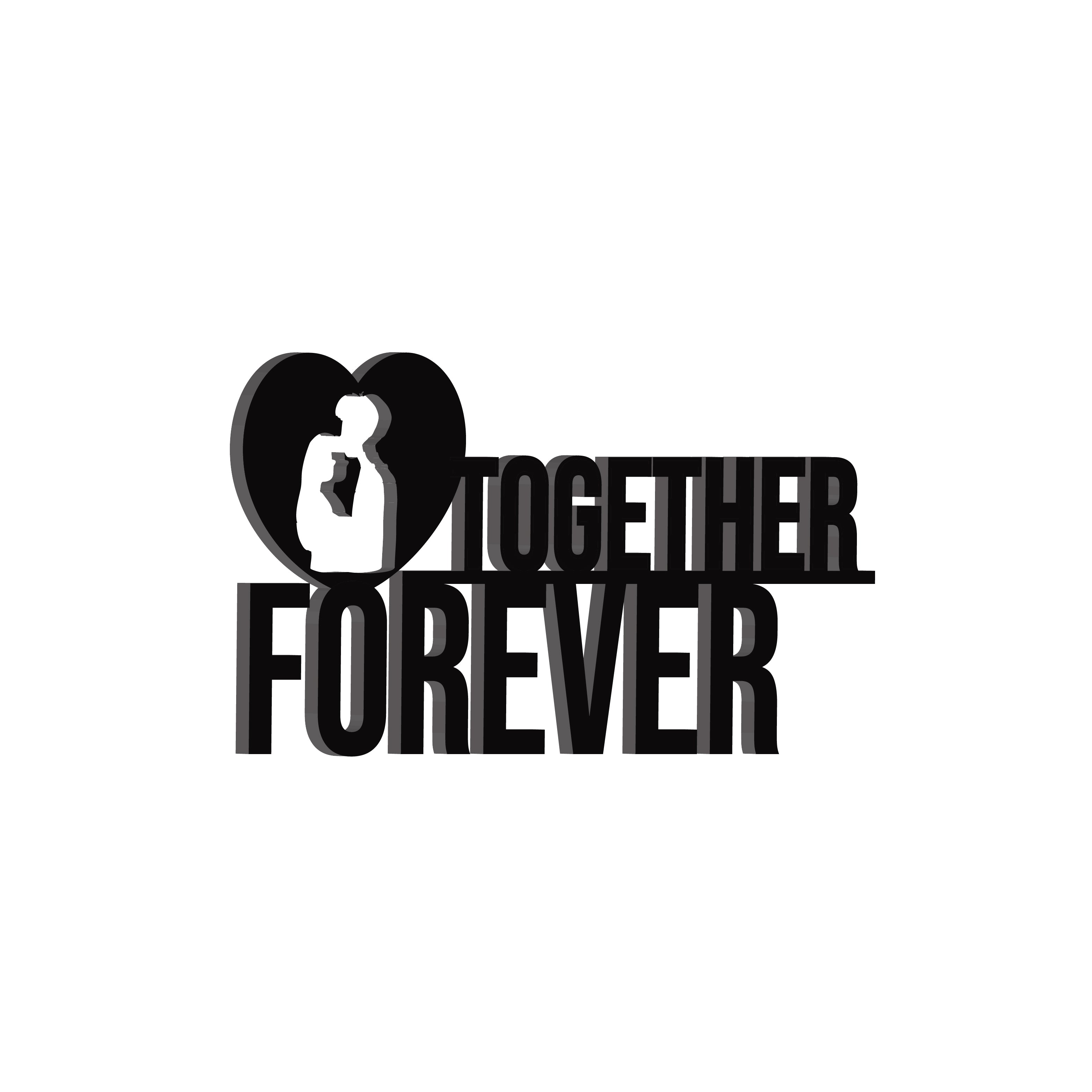 "Together Forever" Black Engineered Wood Wall Art Cutout, Ready to Hang Home Decor 4
