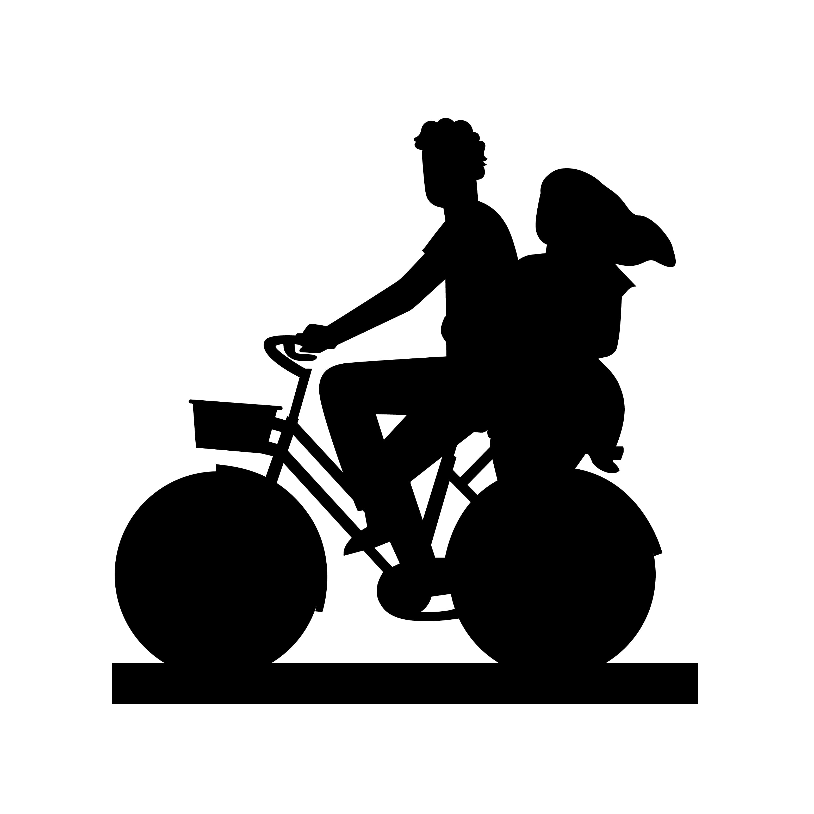 Couple On Cycle Black Engineered Wood Wall Art Cutout, Ready To Hang Home Decor 2