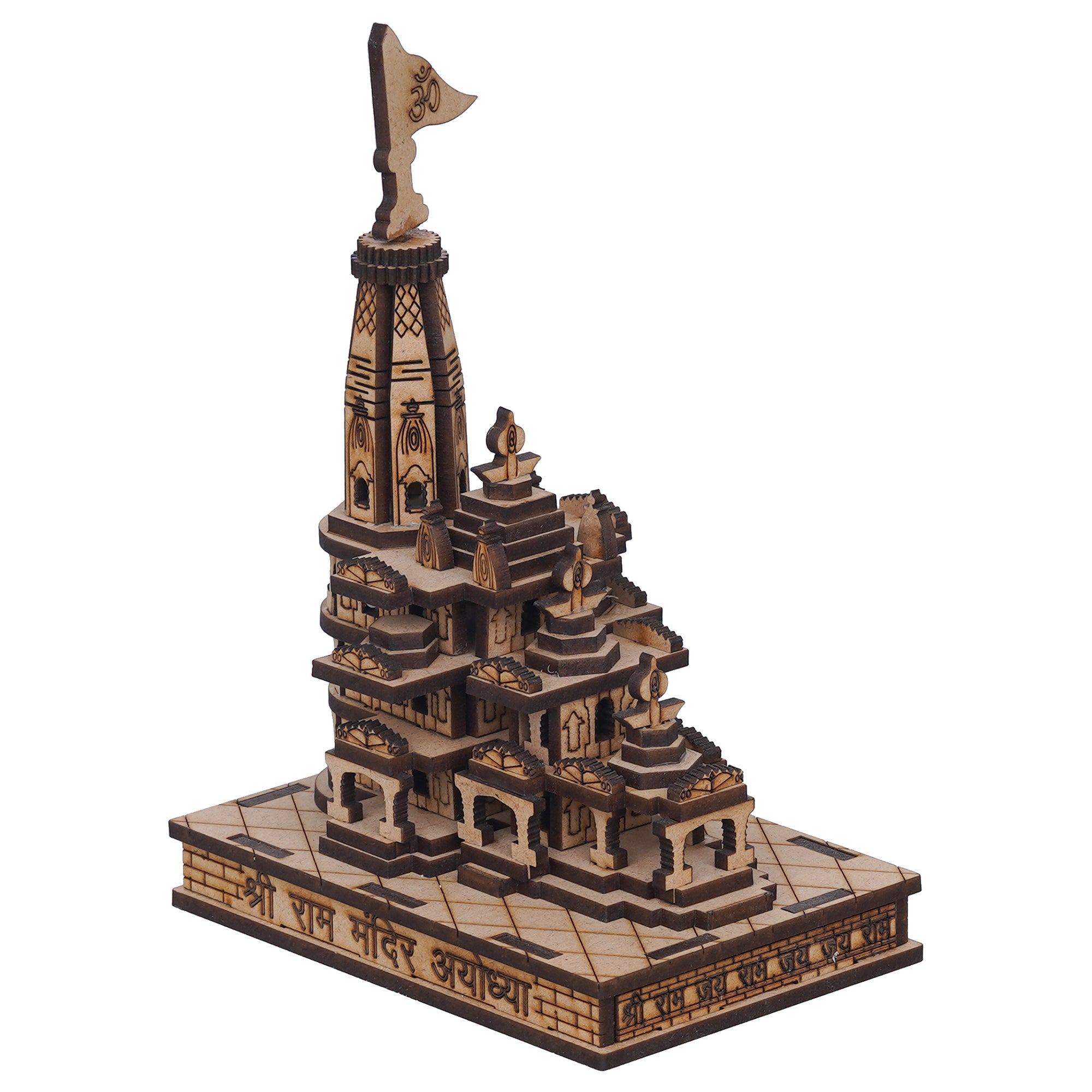 eCraftIndia Shri Ram Mandir Ayodhya Model - Wooden MDF Craftsmanship Authentic Designer Temple with Protective Gift Box - Ideal for Home Temple, Decor, and Spiritual Gifting 2