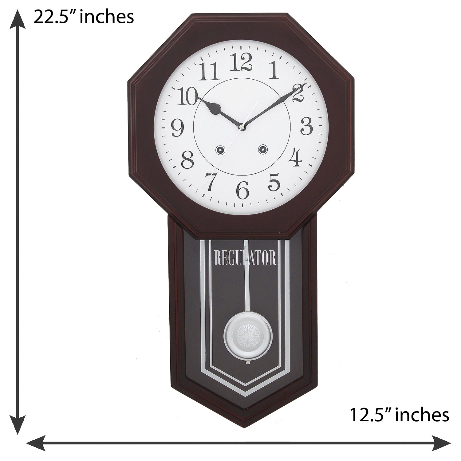 Octagon Dial Vertical Analog Designer Wooden Pendulum Wall Clock 2