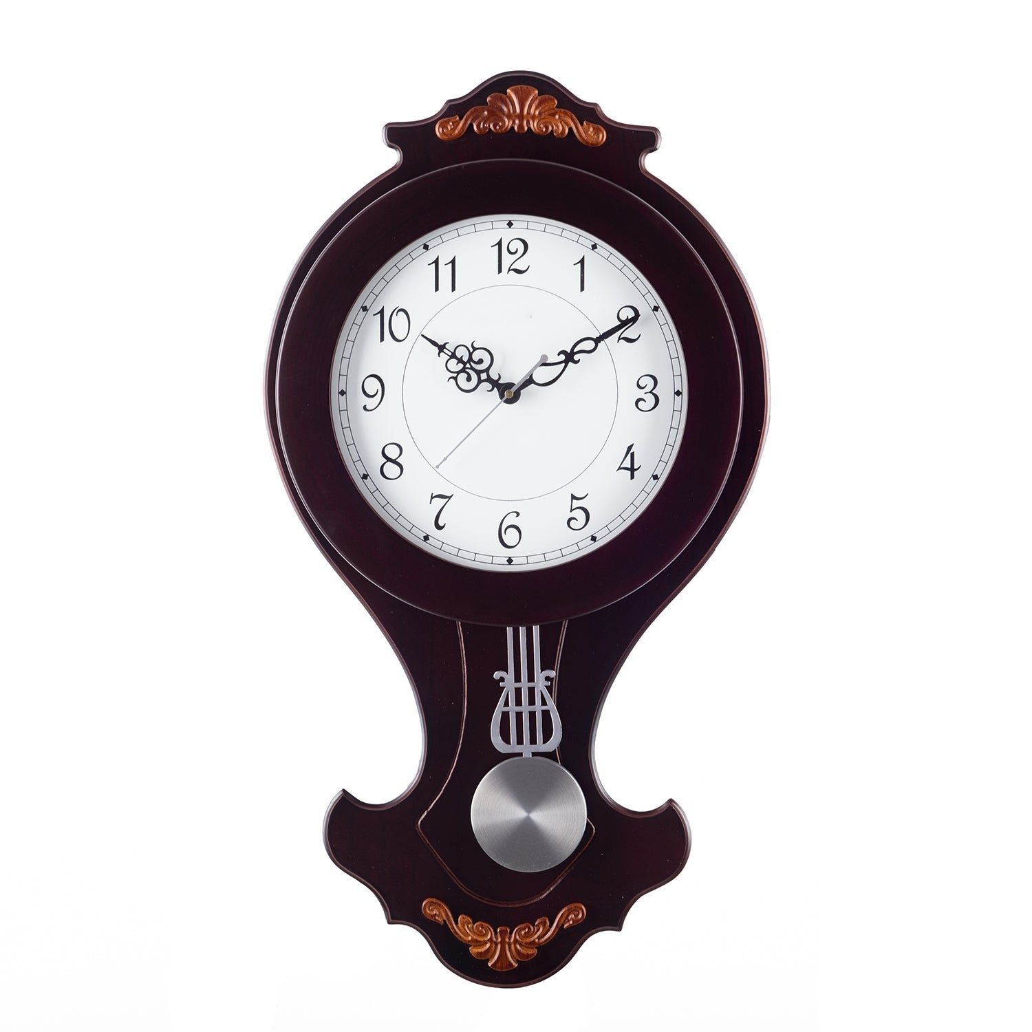 Decorative Analog Black Round Pendulum Wall clock