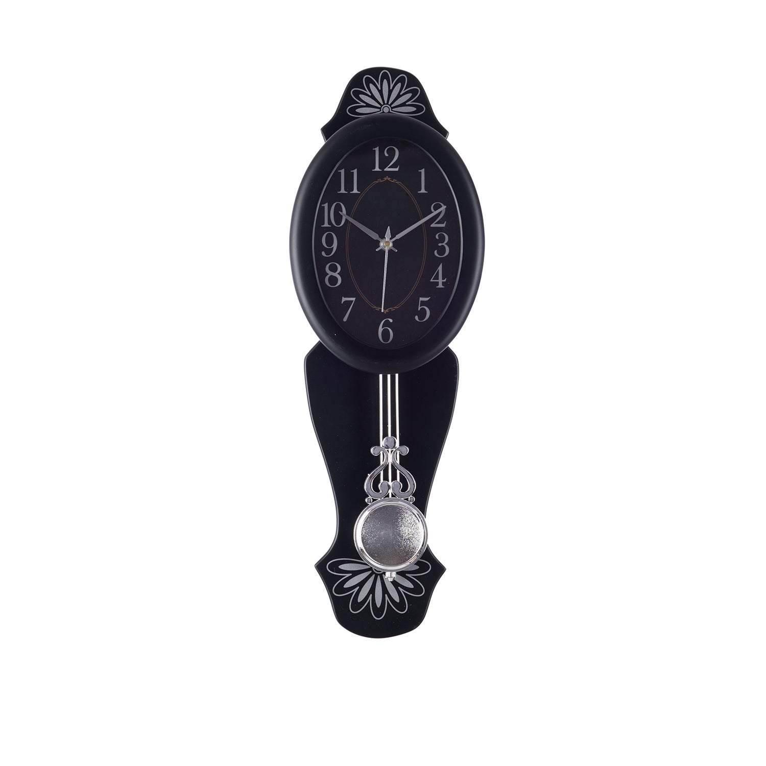 Decorative Analog Black Oval Pendulum Wall clock