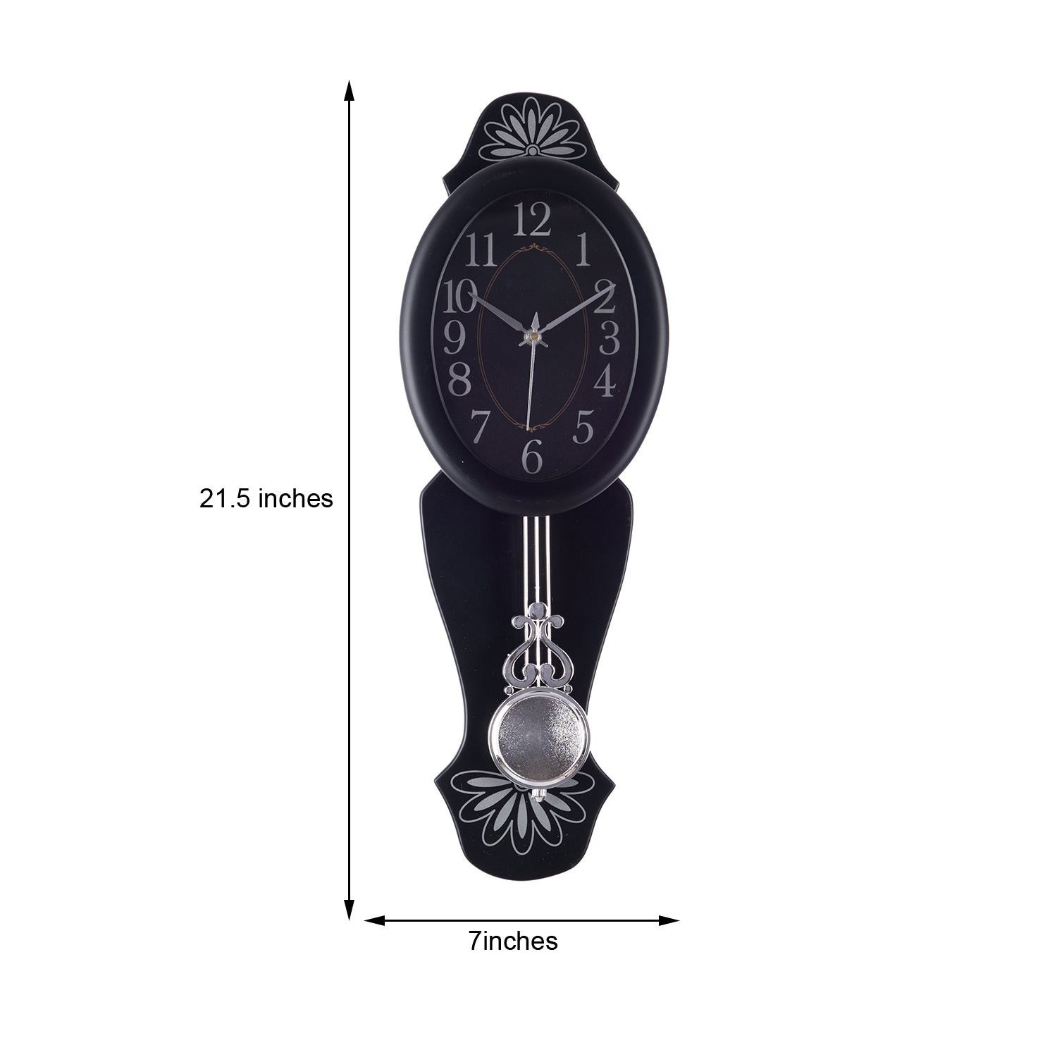 Decorative Analog Black Oval Pendulum Wall clock 1