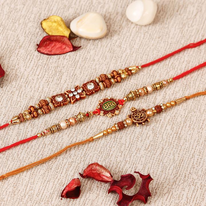 Buy Set Of 3 Rakhis Online | Rakhi Gift Hampers With Chocolates ...