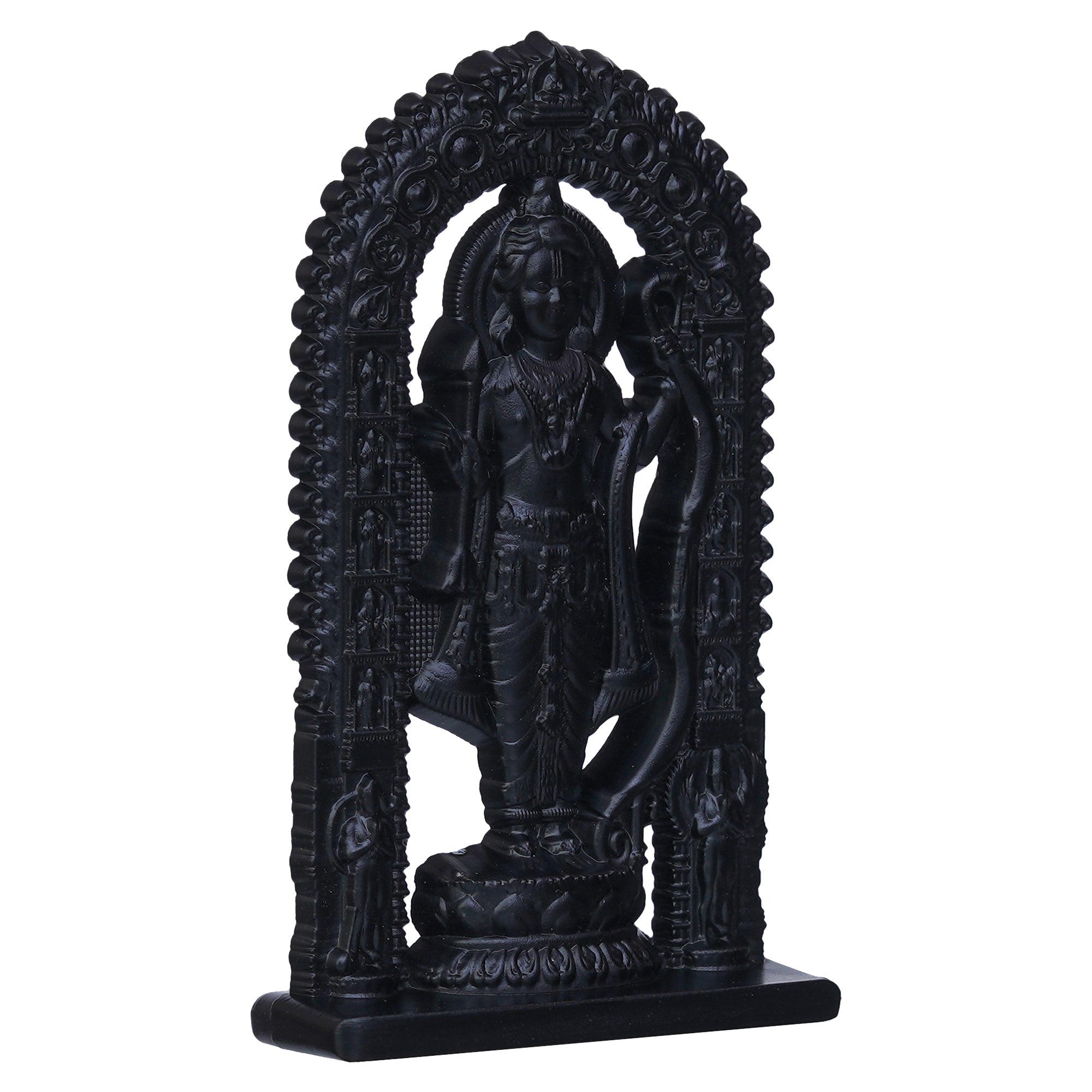 Black Metal Handcrafted Shri Ram Statue Murti Holding Bow & Arrow Decorative God Idol 6
