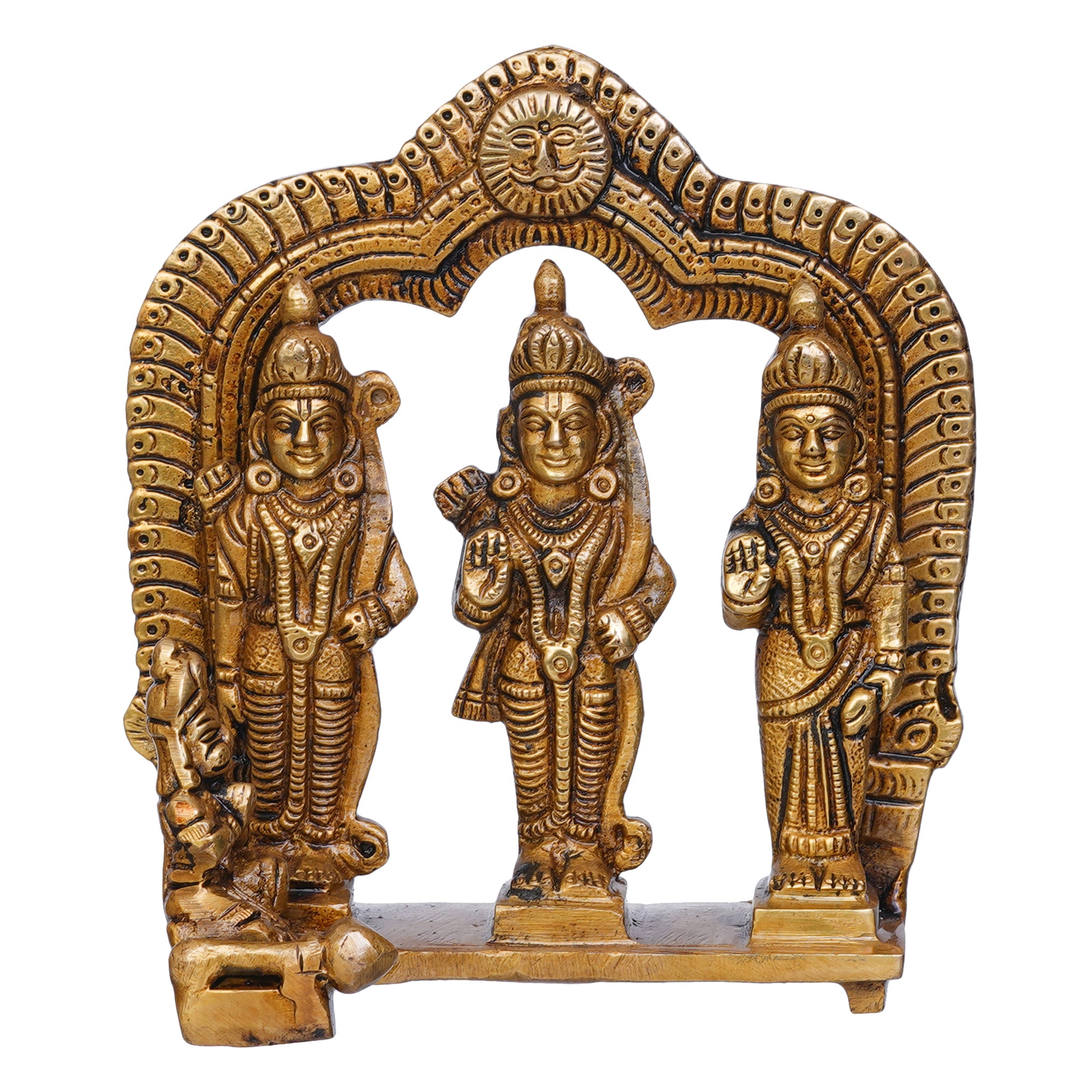 Golden Metal Ram Darbar Statue for Home Temple 2