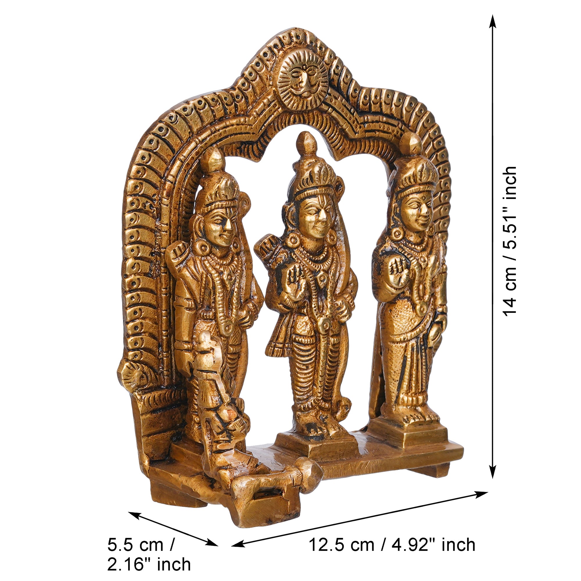 Golden Metal Ram Darbar Statue for Home Temple 3