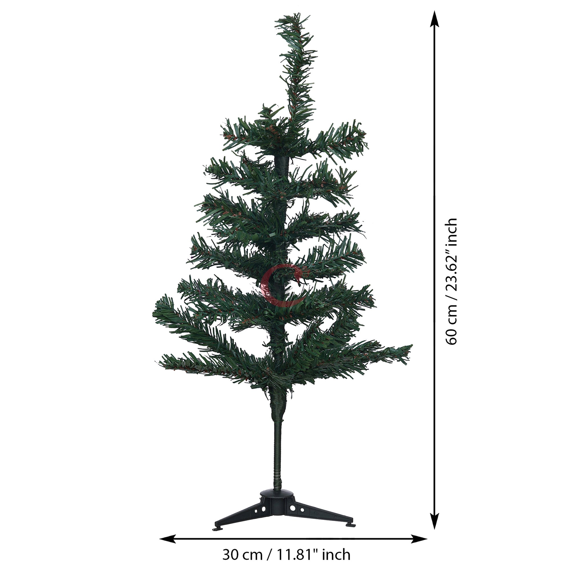 eCraftIndia 2 Feet Green Artificial Christmas Tree Xmas Pine Tree with Stand and 60 Christmas Decoration Ornaments Props - Merry Christmas Decoration Item for Home, Office, and Church 3