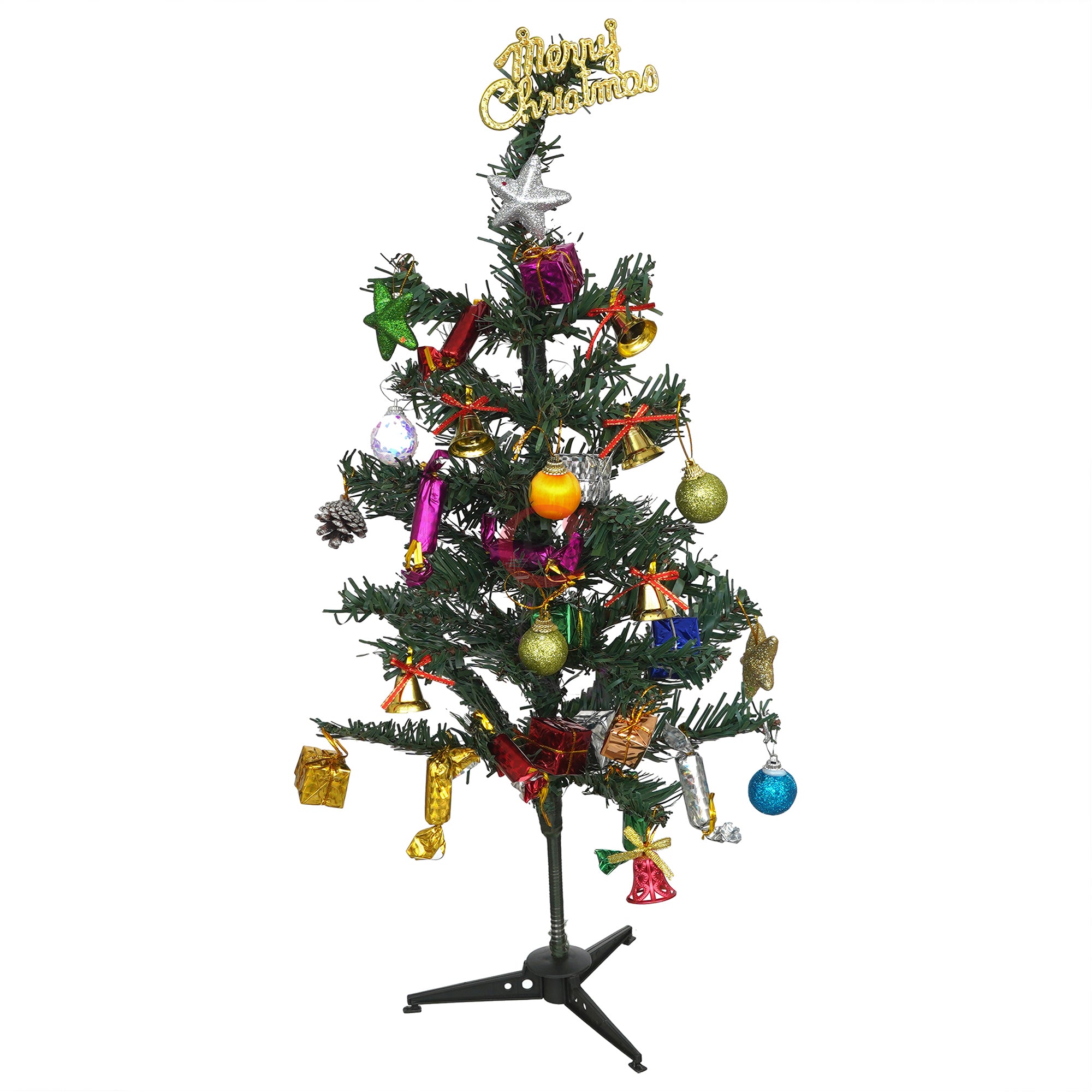 eCraftIndia 2 Feet Green Artificial Christmas Tree Xmas Pine Tree with Metal Stand - Xmas Tree for Indoor, Outdoor, Home, Living Room, Office, Church Decor - Merry Christmas Decoration Item 7