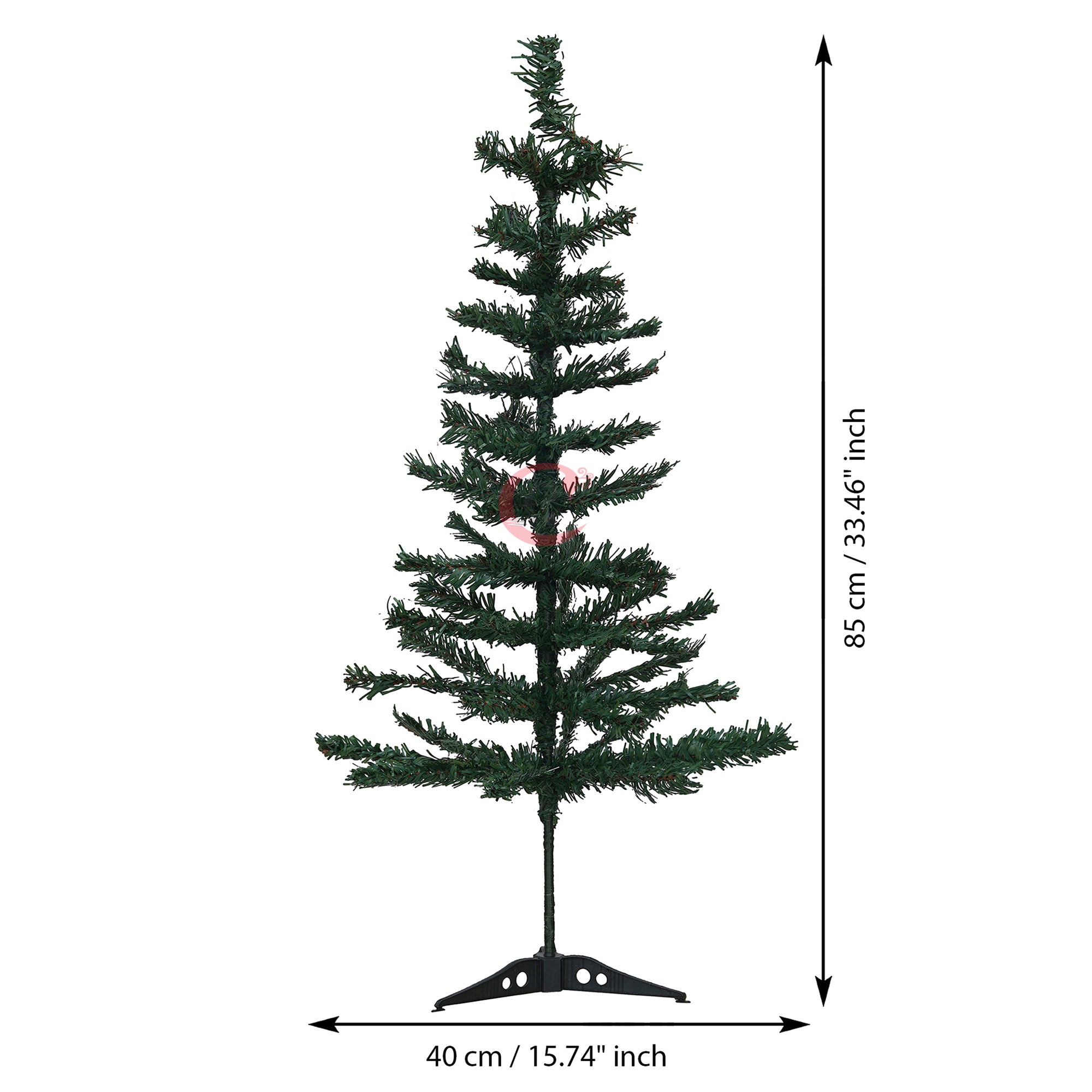 eCraftIndia 3 Feet Green Artificial Christmas Tree Xmas Pine Tree with Metal Stand - Xmas Tree for Indoor, Outdoor, Home, Living Room, Office, Church Decor - Merry Christmas Decoration Item 3