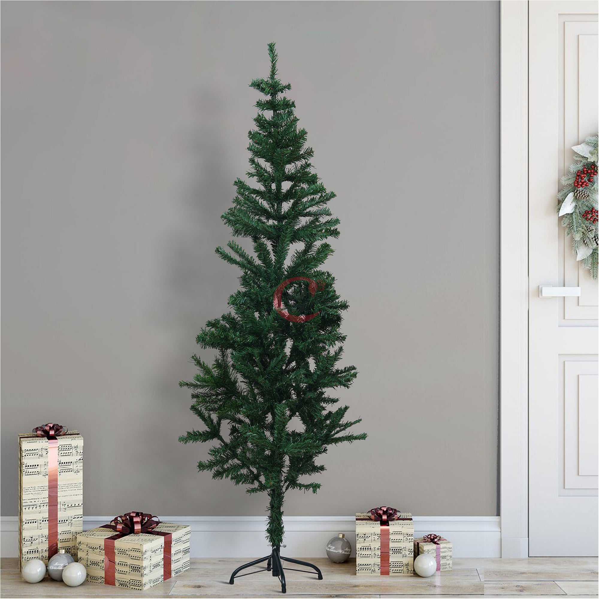 eCraftIndia 5 Feet Green Artificial Christmas Tree Xmas Pine Tree with Stand and 100 Christmas Decoration Ornaments Props - Merry Christmas Decoration Item for Home, Office, and Church 5