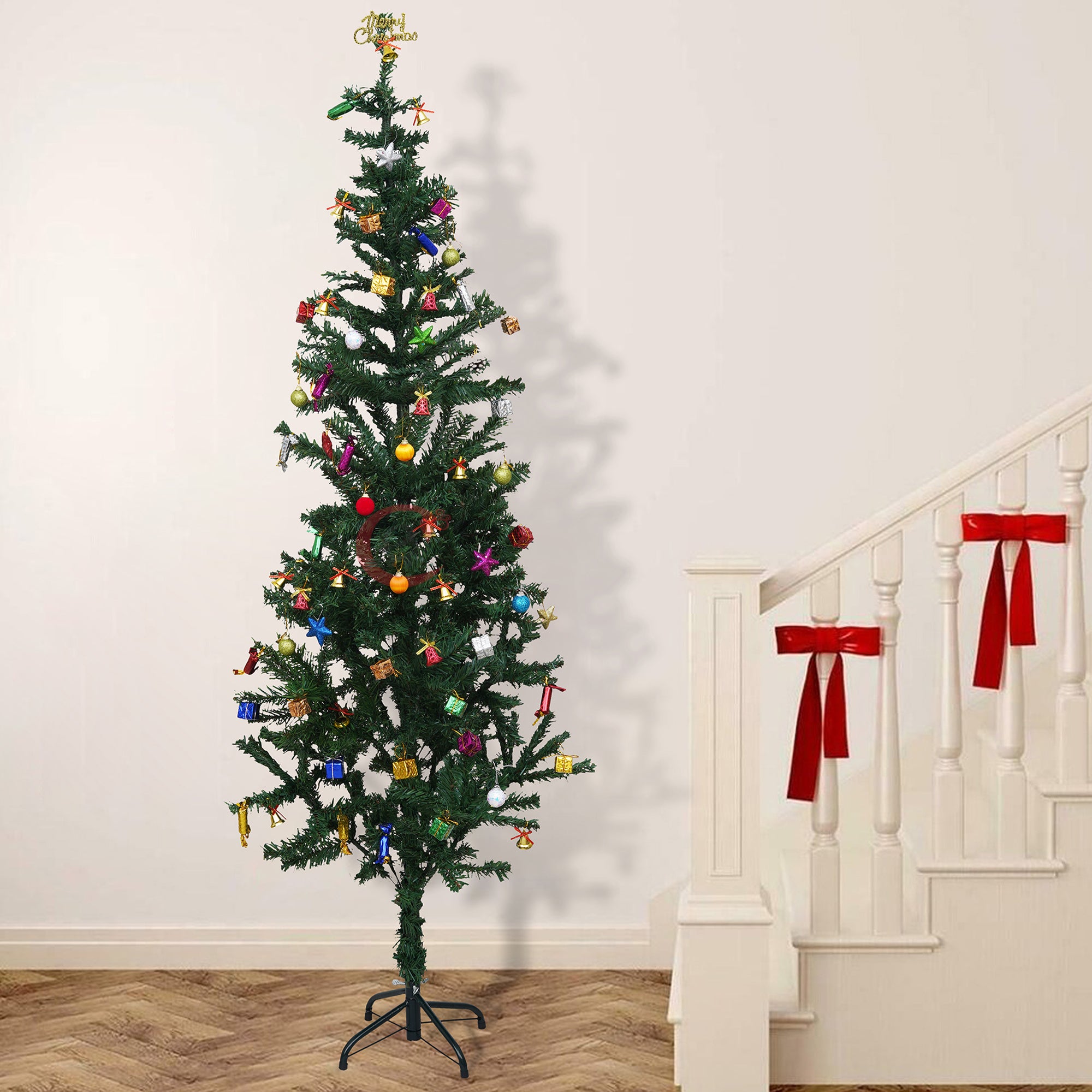 eCraftIndia 6 Feet Green Artificial Christmas Tree Xmas Pine Tree with Metal Stand - Xmas Tree for Indoor, Outdoor, Home, Living Room, Office, Church Decor - Merry Christmas Decoration Item 5