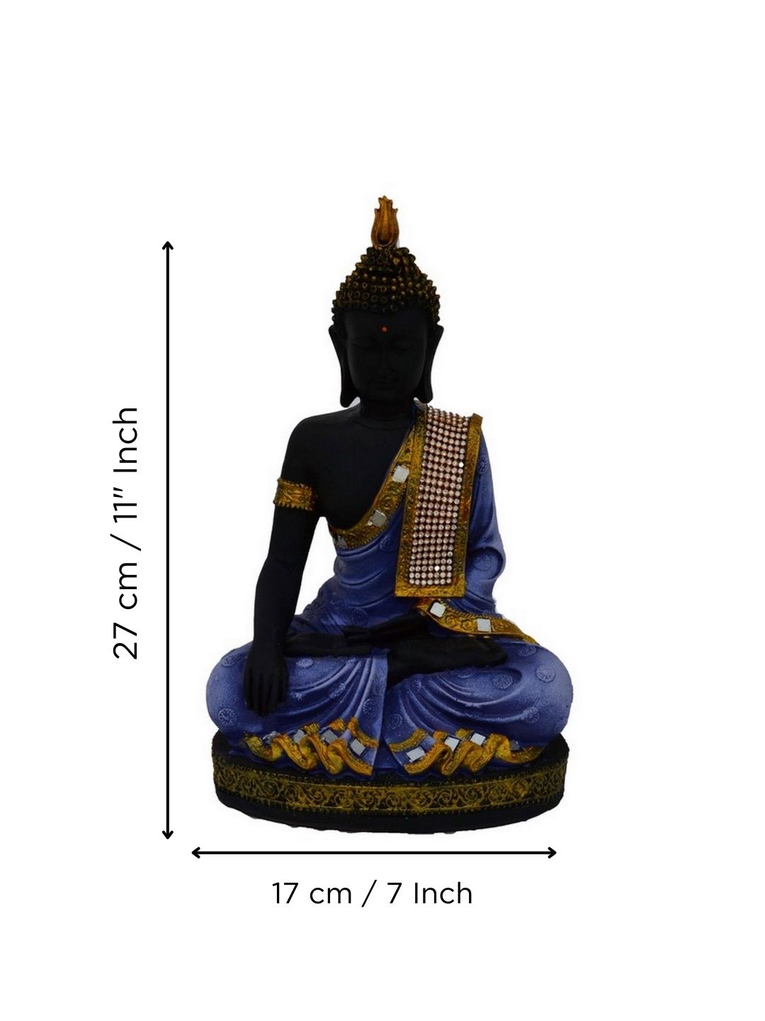 Polyresin Meditating Lord Buddha - Purple 1
