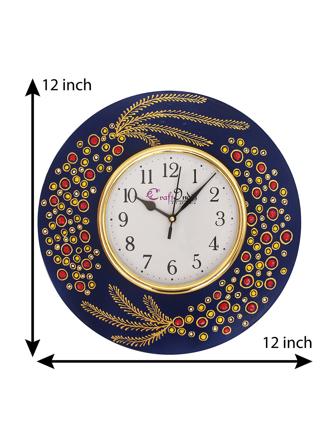 Handcrafted Ethnic Theme Round Wooden Wall Clock 1